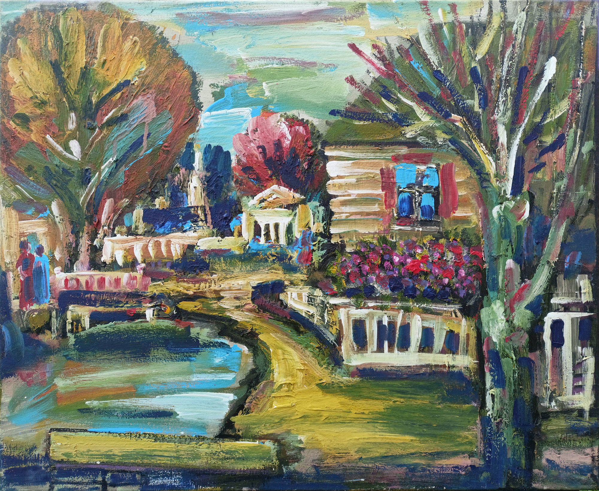 Дом у реки. 2013г. Холст, масло, акрил. 60Х73см. Арт. AP-091