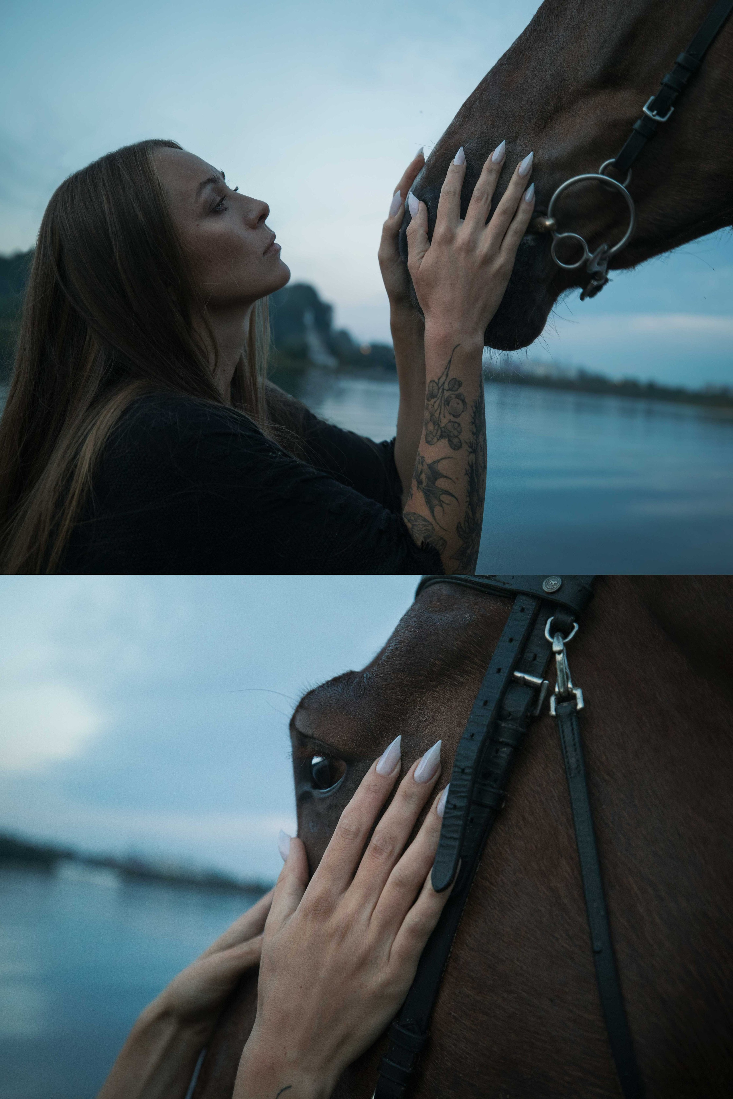 Купание рыжего коня. Фотохудожник из города Пскова