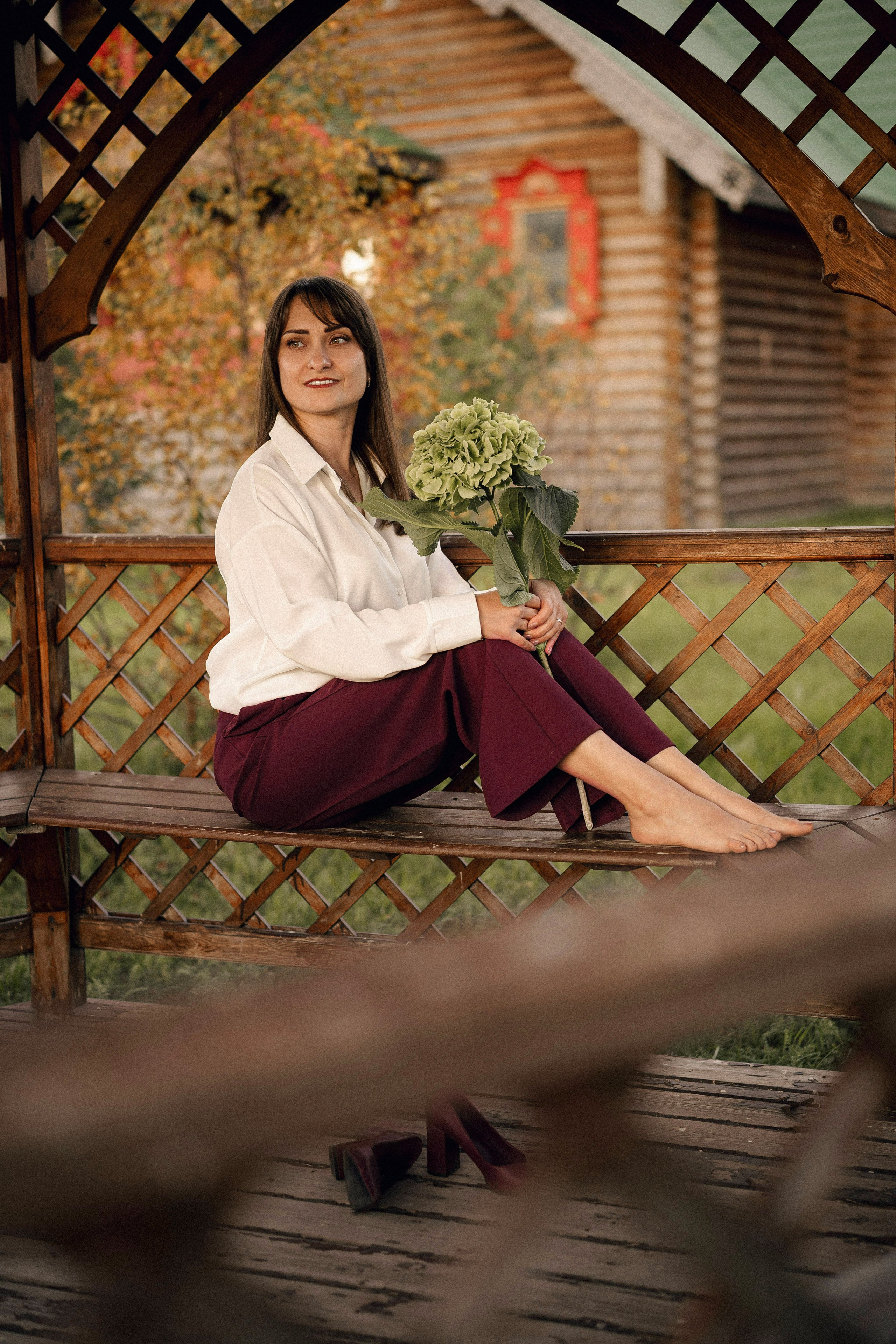 Натали с гортензией. Портретный, семейный и свадебный фотограф в Нарьян-Маре