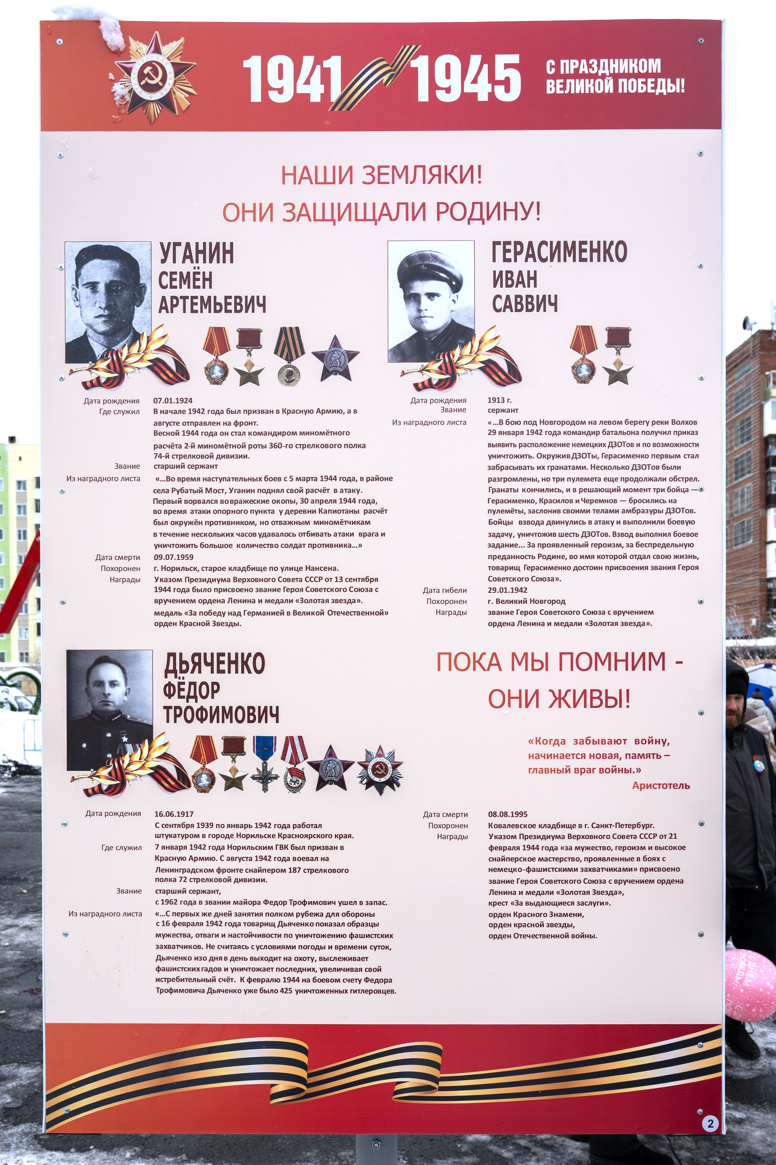 Нащи земляки! Они защищали родину!. Талнах.рф