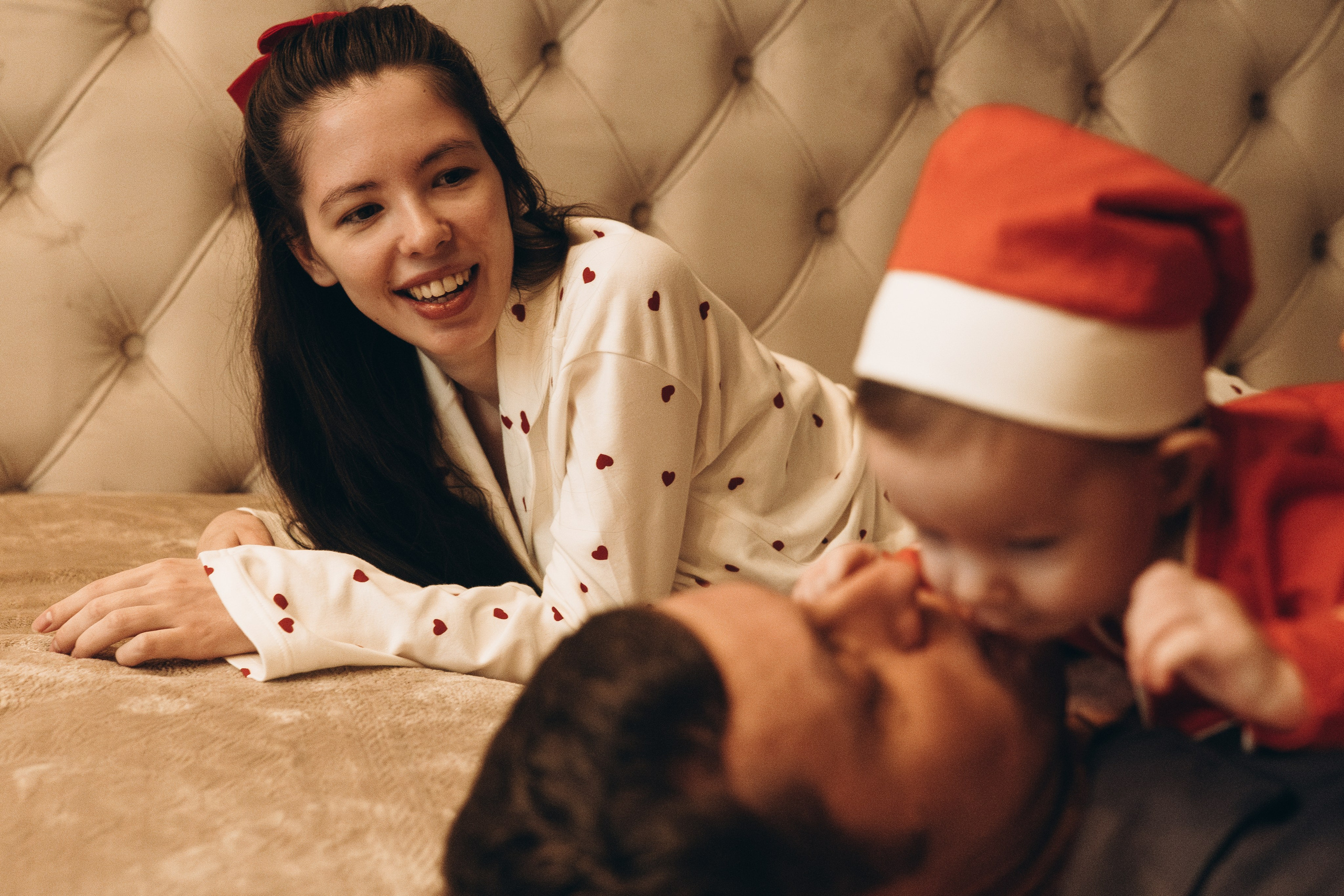 Домашняя Новогодняя история. Семейный, ньюборн фотограф, фотограф на роды в Москве, Виктория Тюльдюкова