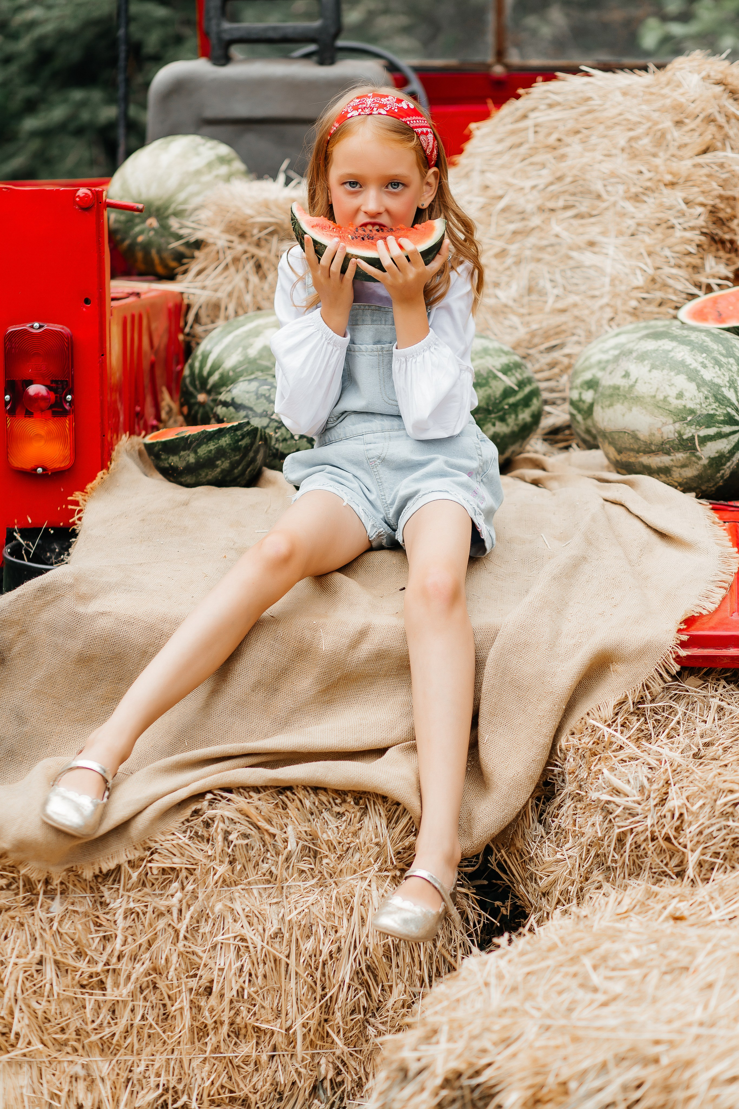 Осенняя детская фотосессия с арбузами. Фотограф в Подольске — Мария Бучнева