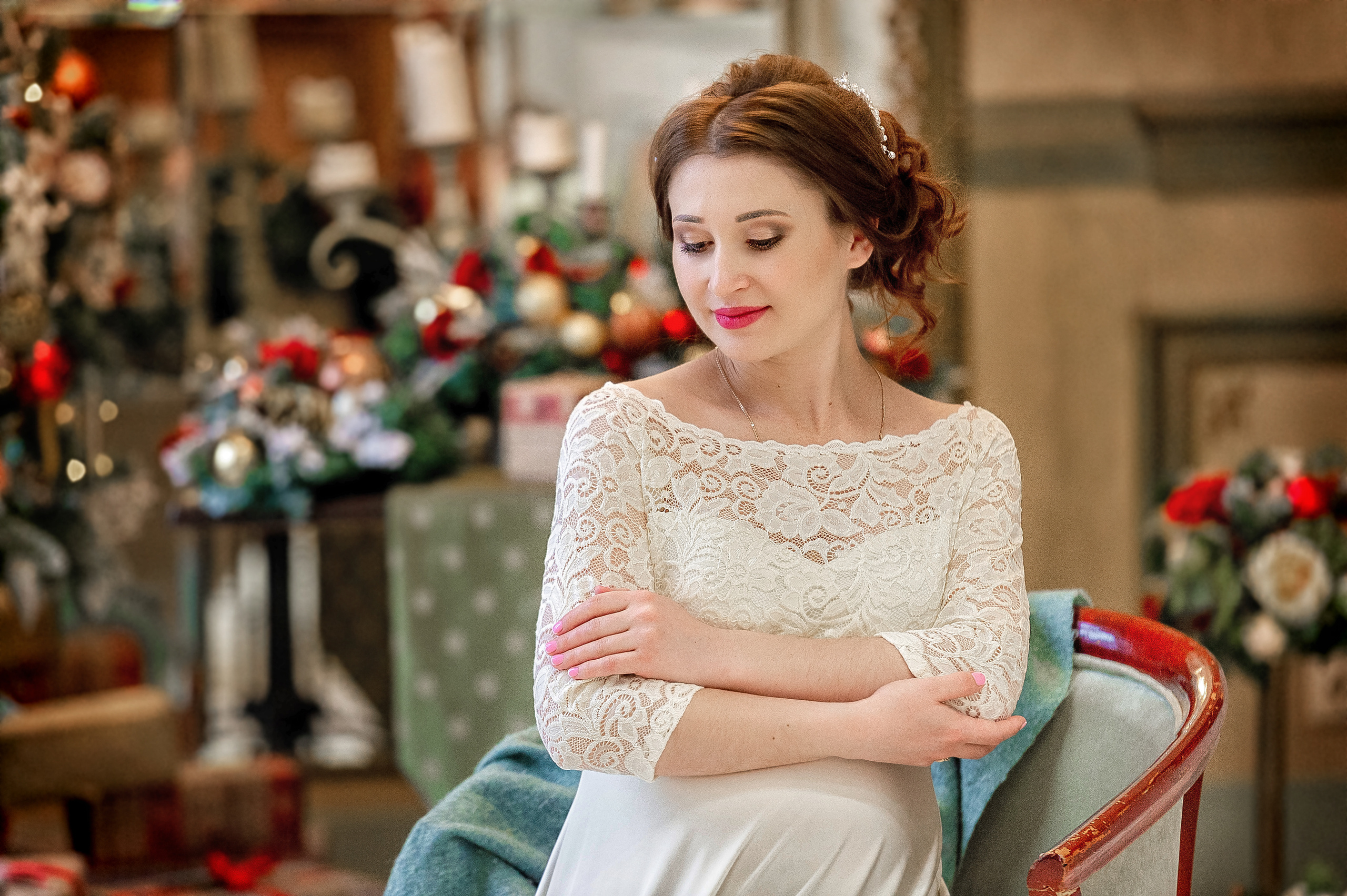 Фотосъёмка беременных в новогодней фотостудии. Свадебный фотограф Наталья Немцева в Санкт-Петербурге