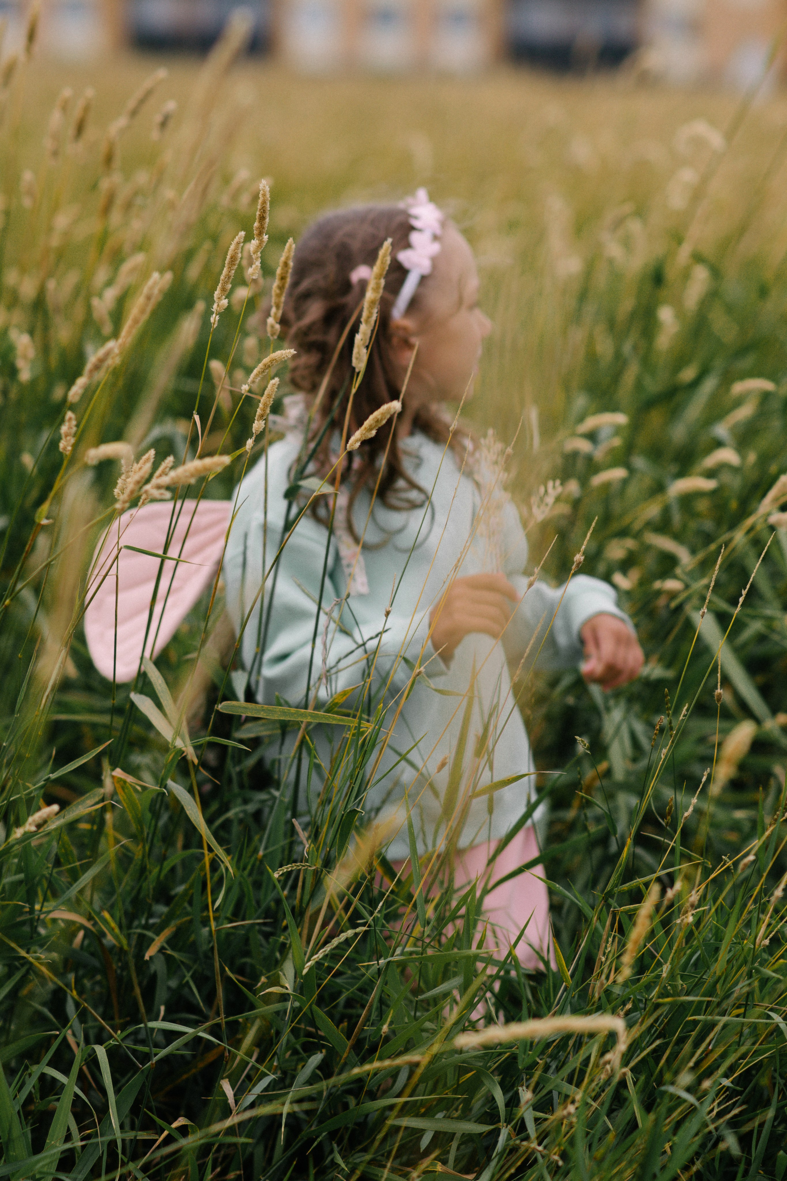 Фотосессия девочки в поле 
