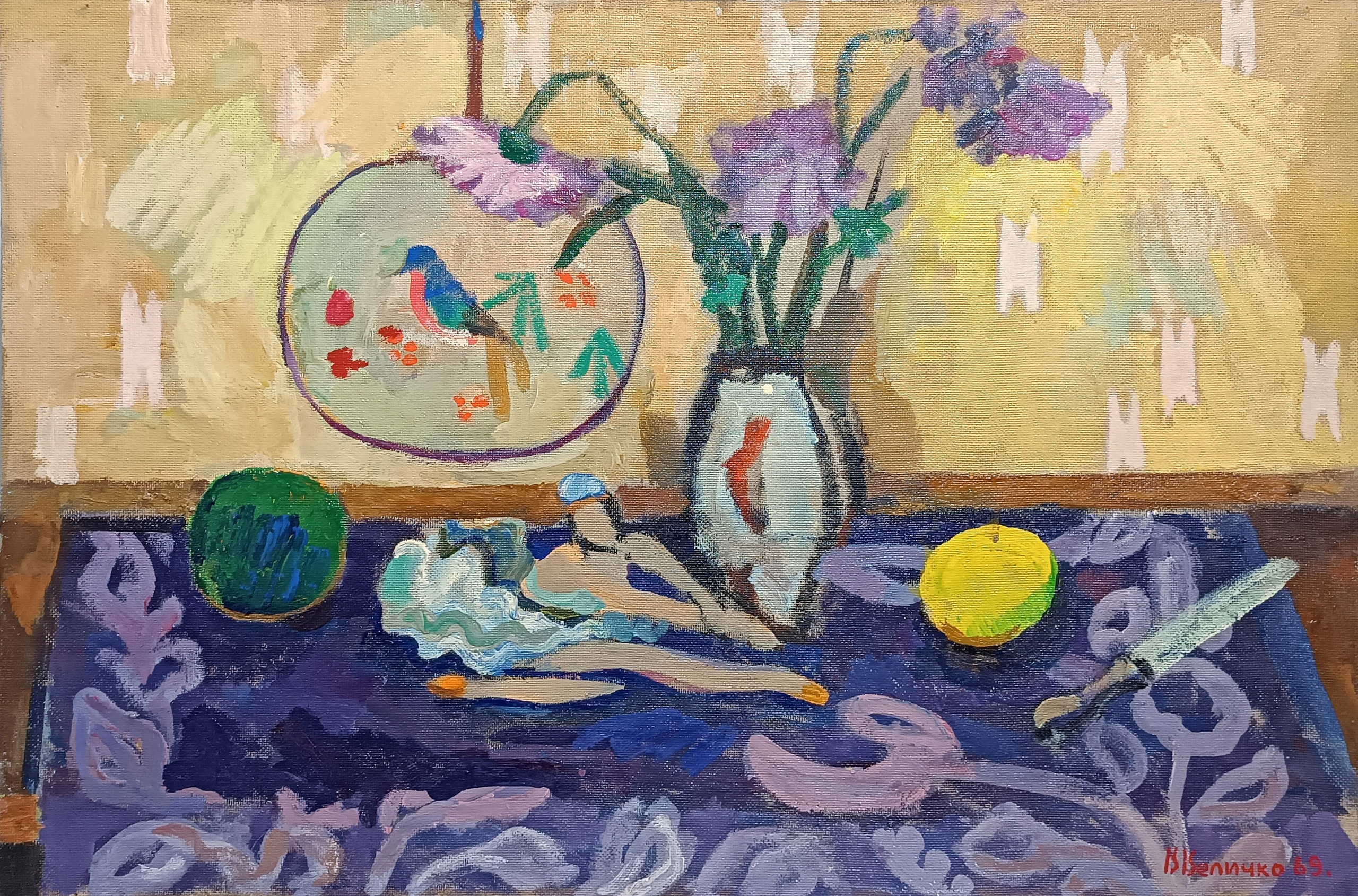 «Натюрморт с балеринкой» 1969 год. Художник Величко Вадим Семёнович