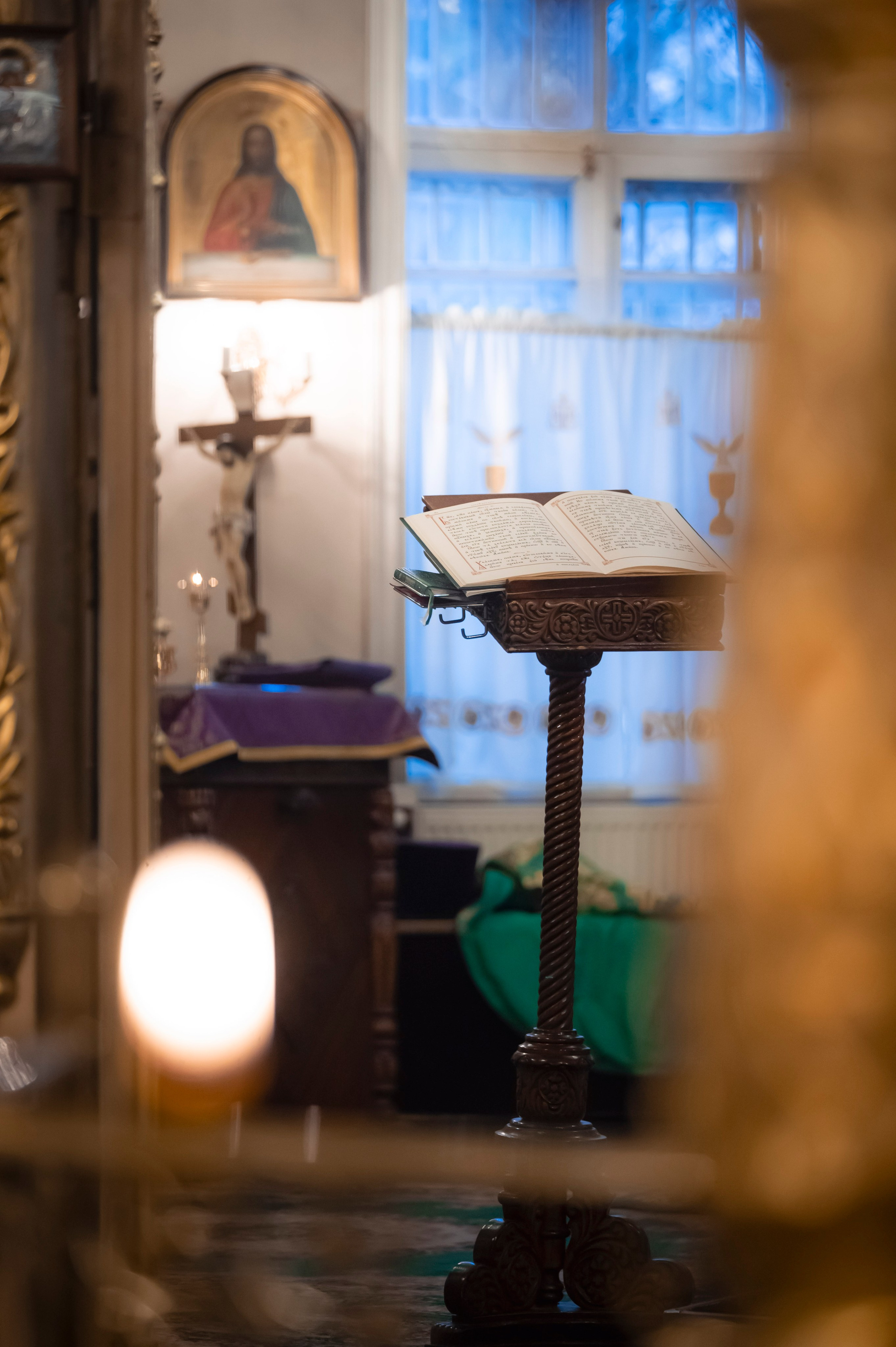 Богородский Храм. Всенощное бдение. Освящение верб. Антон и Татьяна Денисенко — В храме