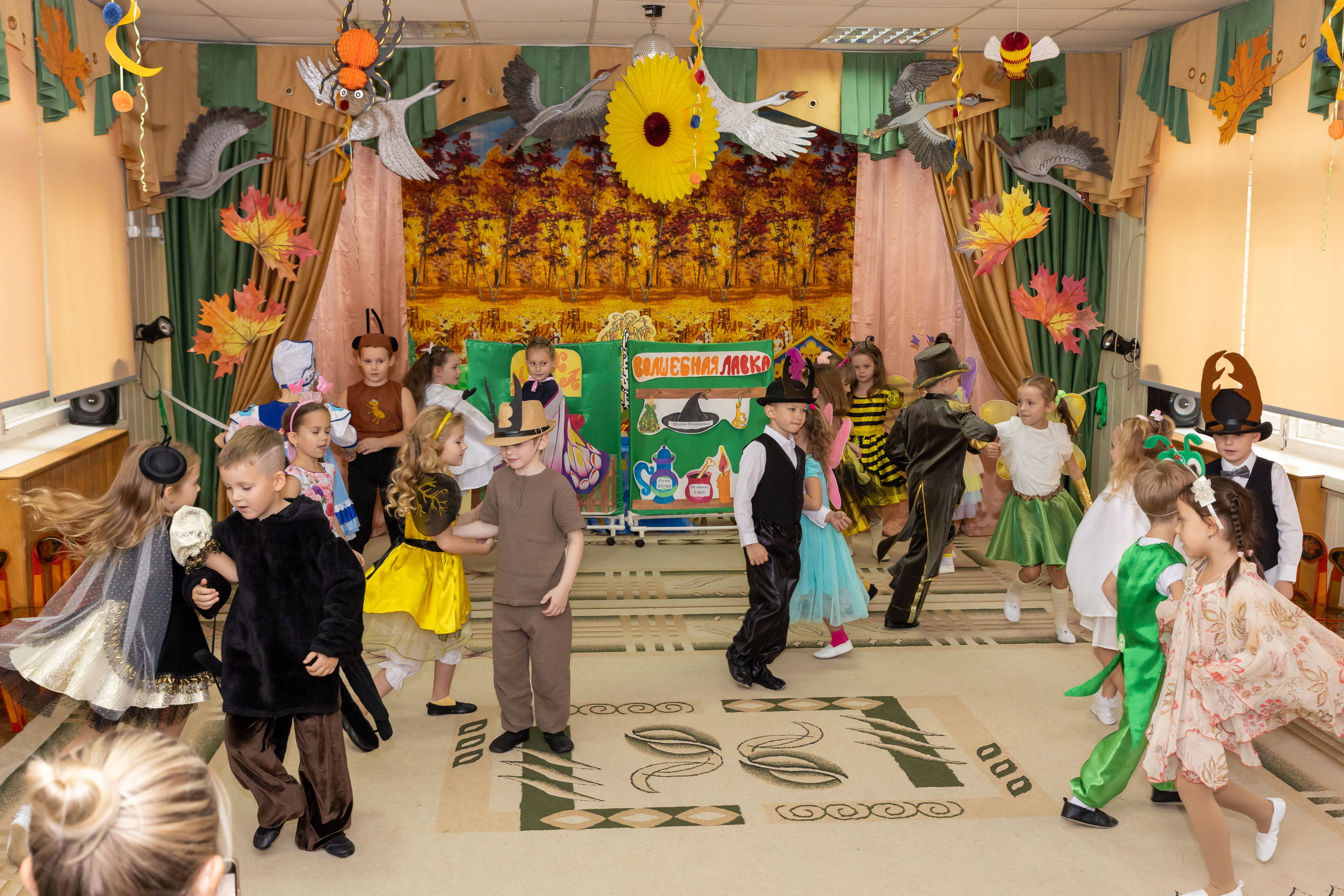 Репортаж осеннего утренника «Муха-Цокотуха». Школьный и детсадовский фотограф Москва. Детский фотограф
