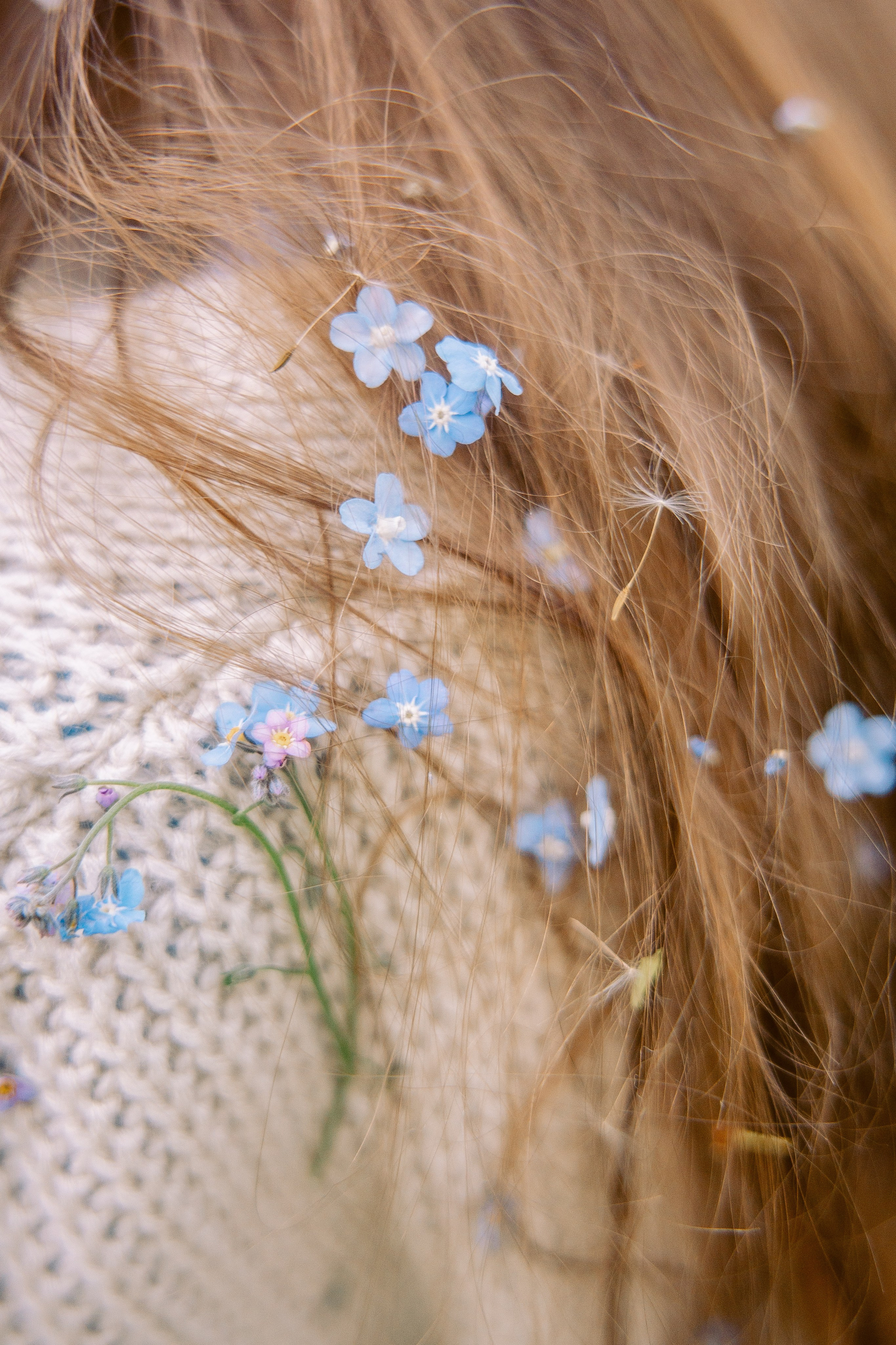 цветы в волосах 