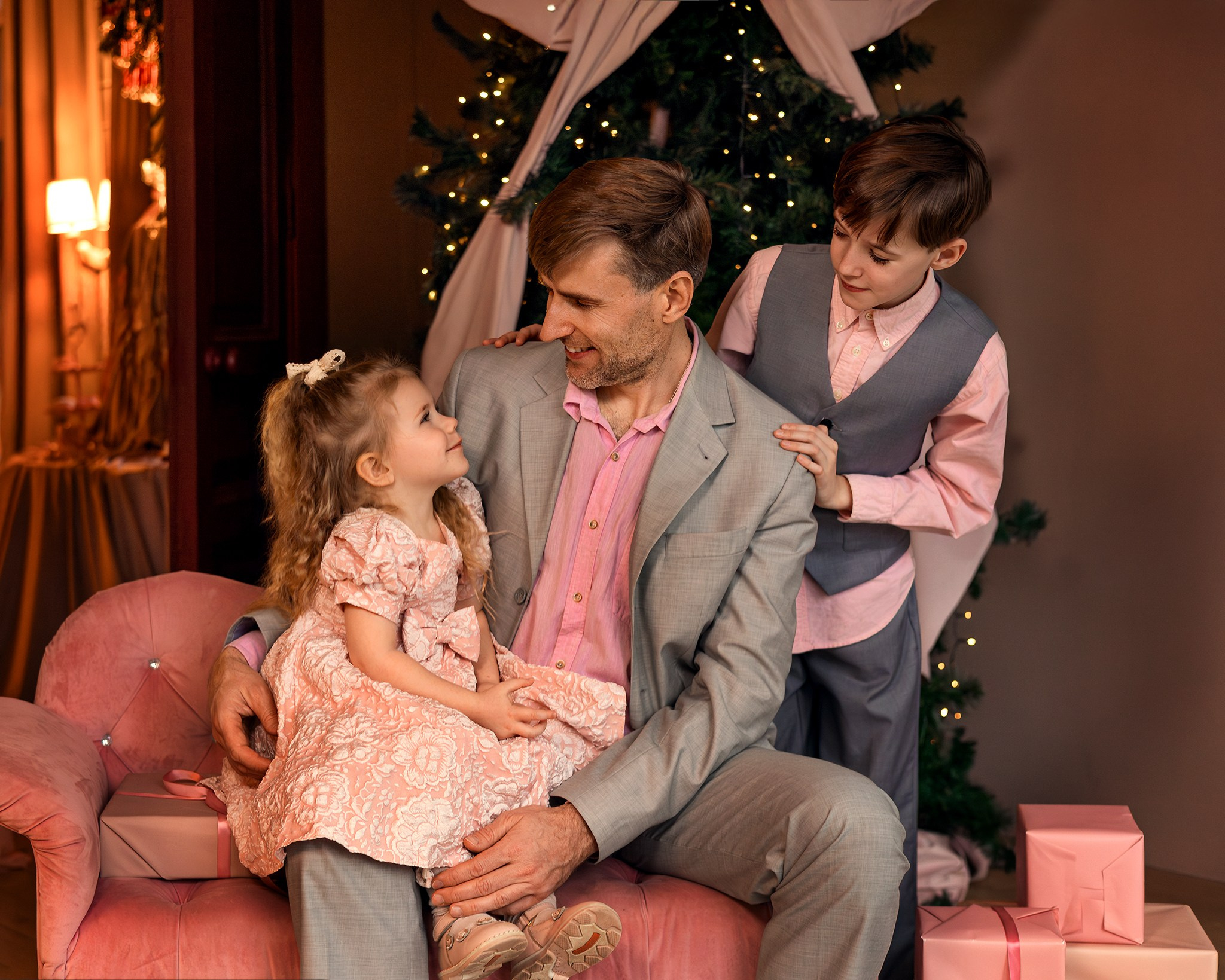 Новогодняя семейная съемка. Детский и семейный фотограф Елена Михайлова в Москве
