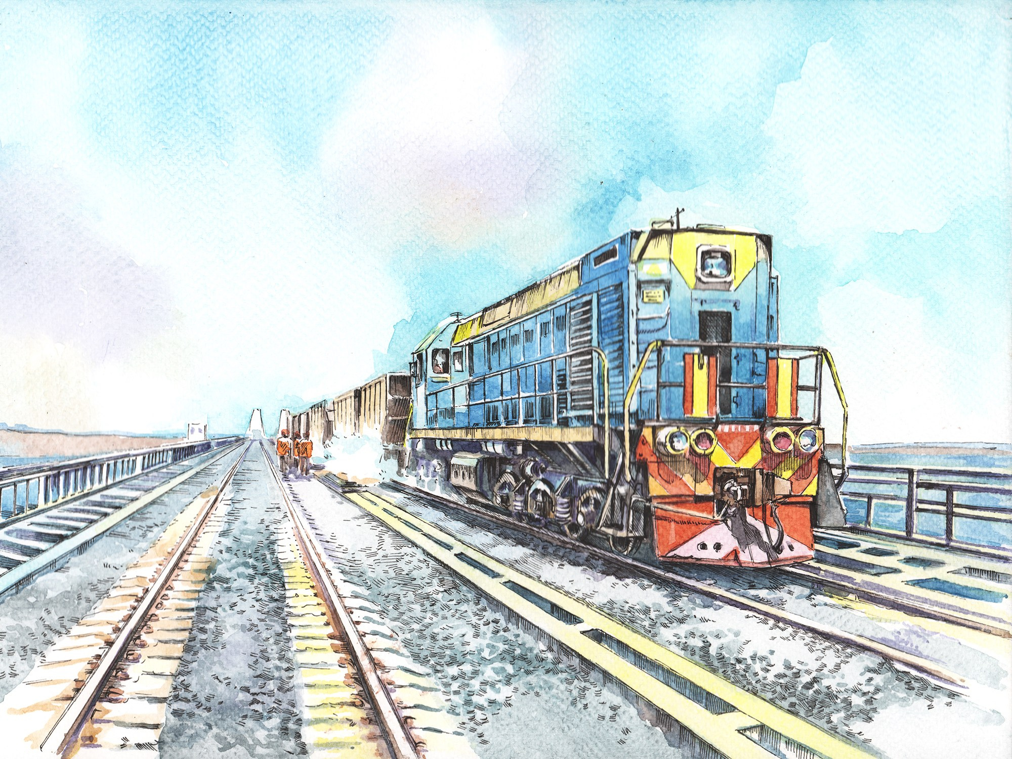 Железная дорога (2022-2024). Художник Александр Петрунин