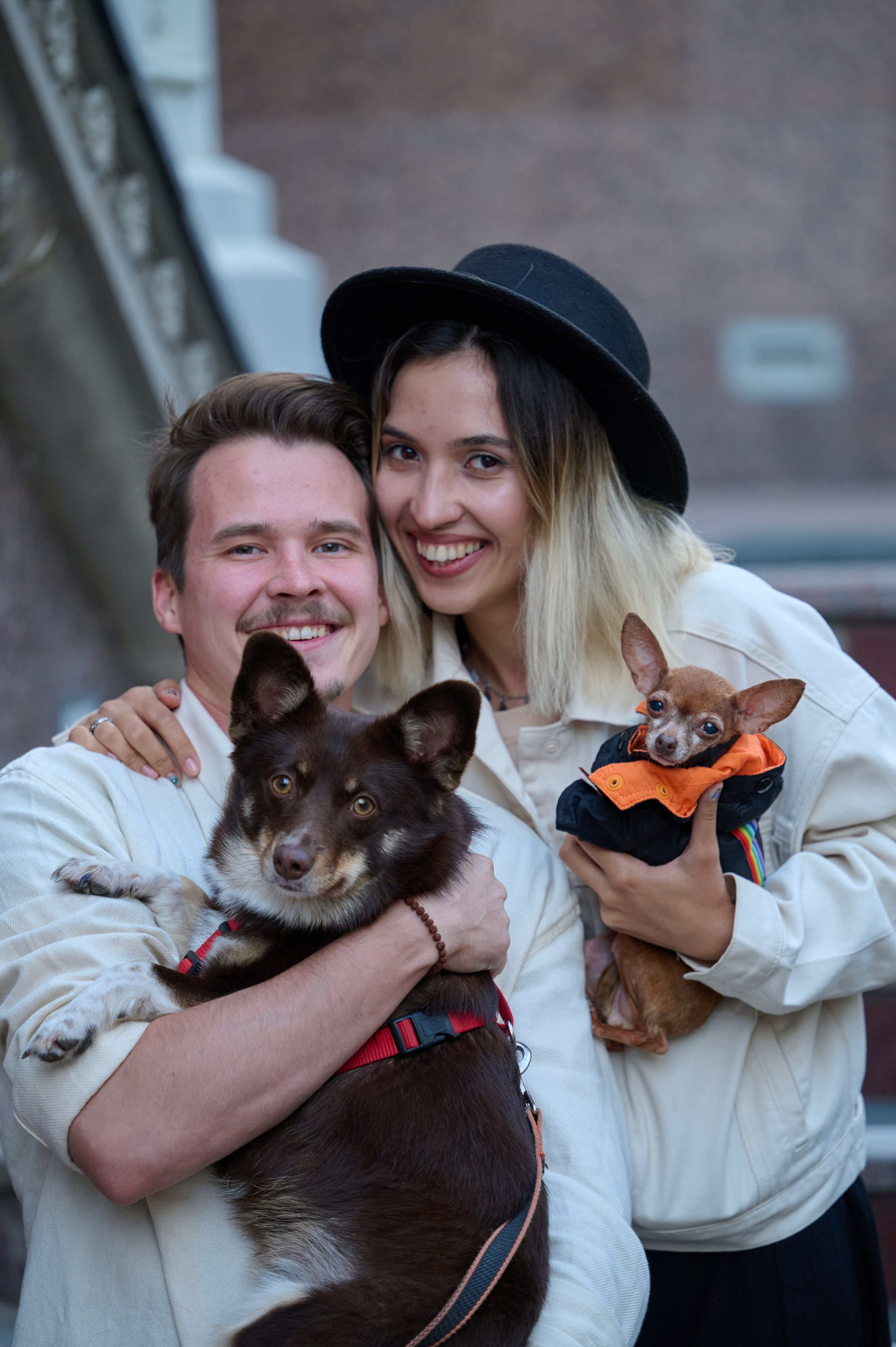 Ренита и Егор с Фокси и Пени. Фотограф анималист в Казани Алина Сулейманова. Фотограф животных