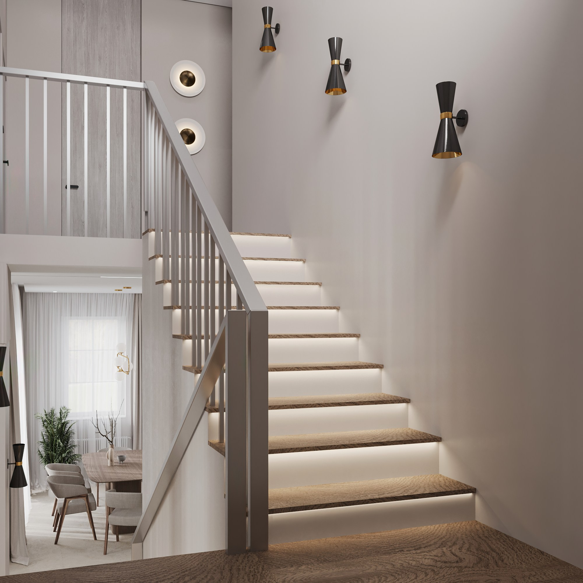 Первый этаж 2-х этажного дома. Интерьерный 3Д Визуализатор Маргарита Оберемко