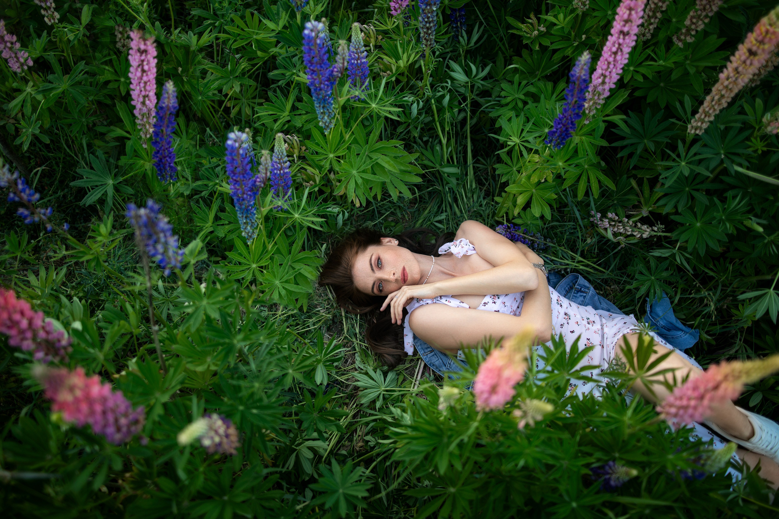 Фотосессия с Надеждой с люпинами в формате «для себя». Дмитрий Шульгин, портретный фотограф в Воронеже