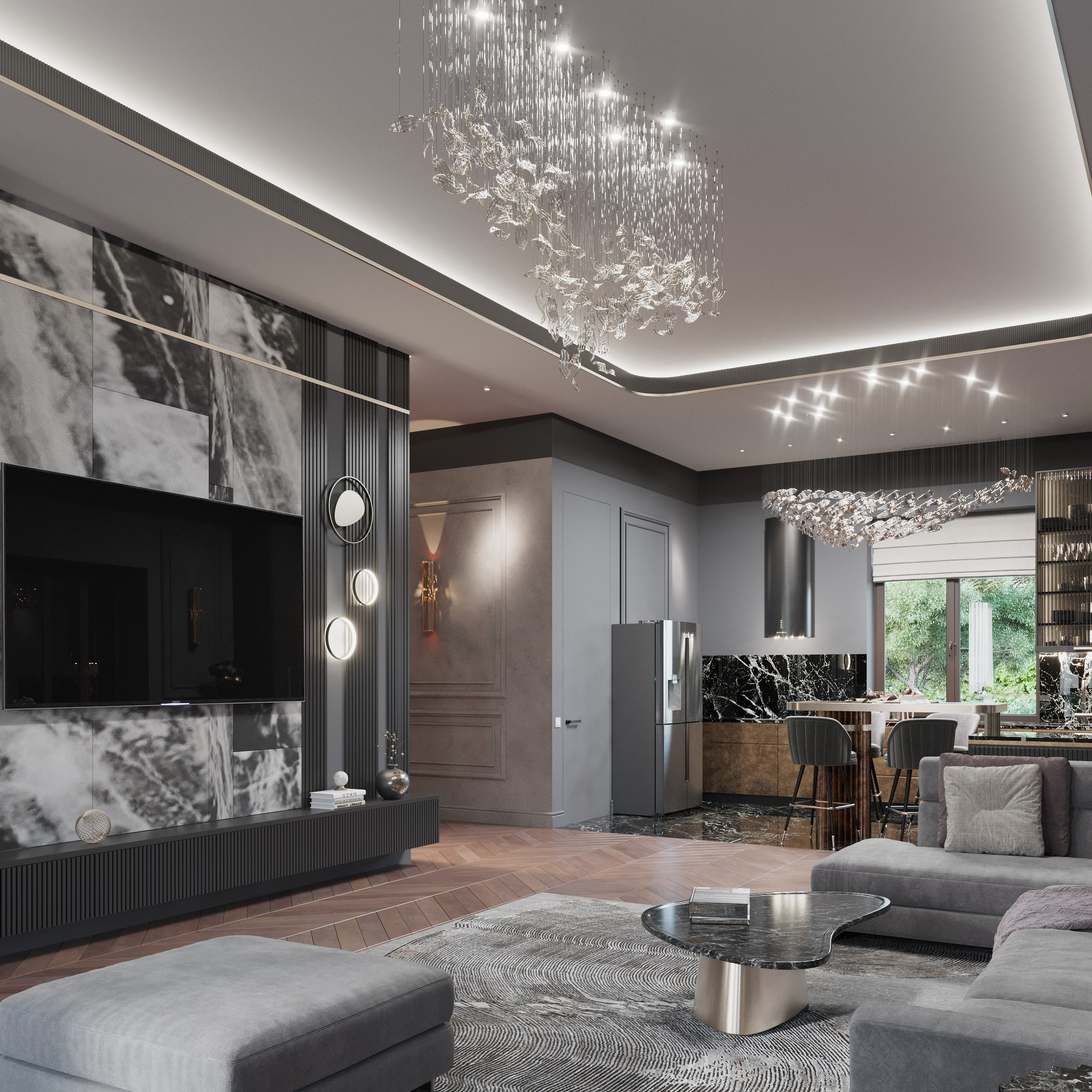 Дом в Новотиторовской — визуализация роскошного особняка. 3Д Визуализация Интерьера и Архитектуры