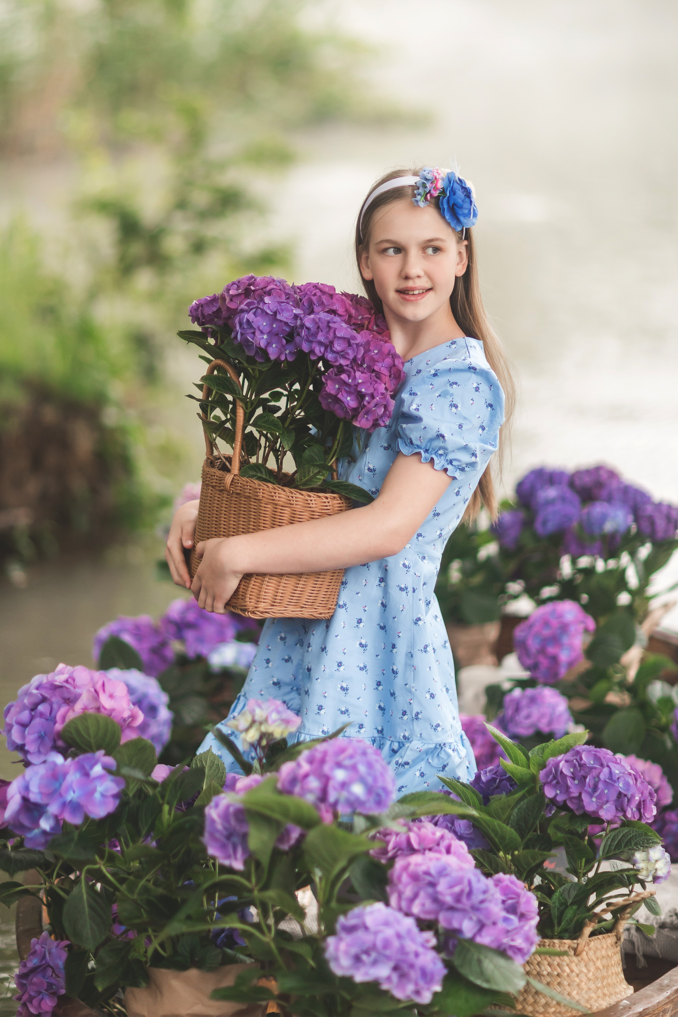 Лодка с гортензией (25 апреля). Семейный и детский фотограф Краснодар Валерия Власенко