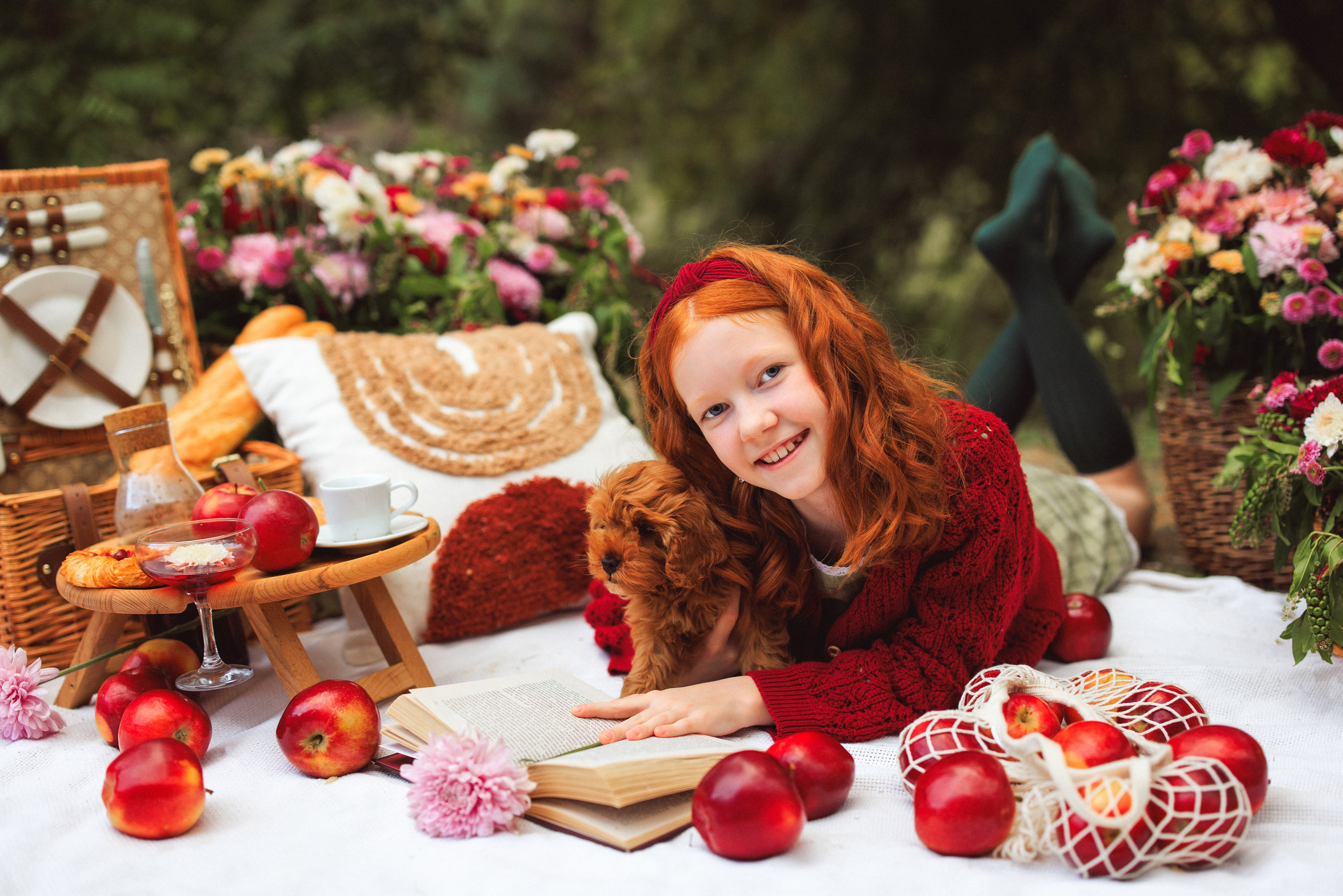 Фотосессия «Пикник», Хризантемы и Яблоки. Семейный и детский фотограф в Краснодаре Анна Трашкова