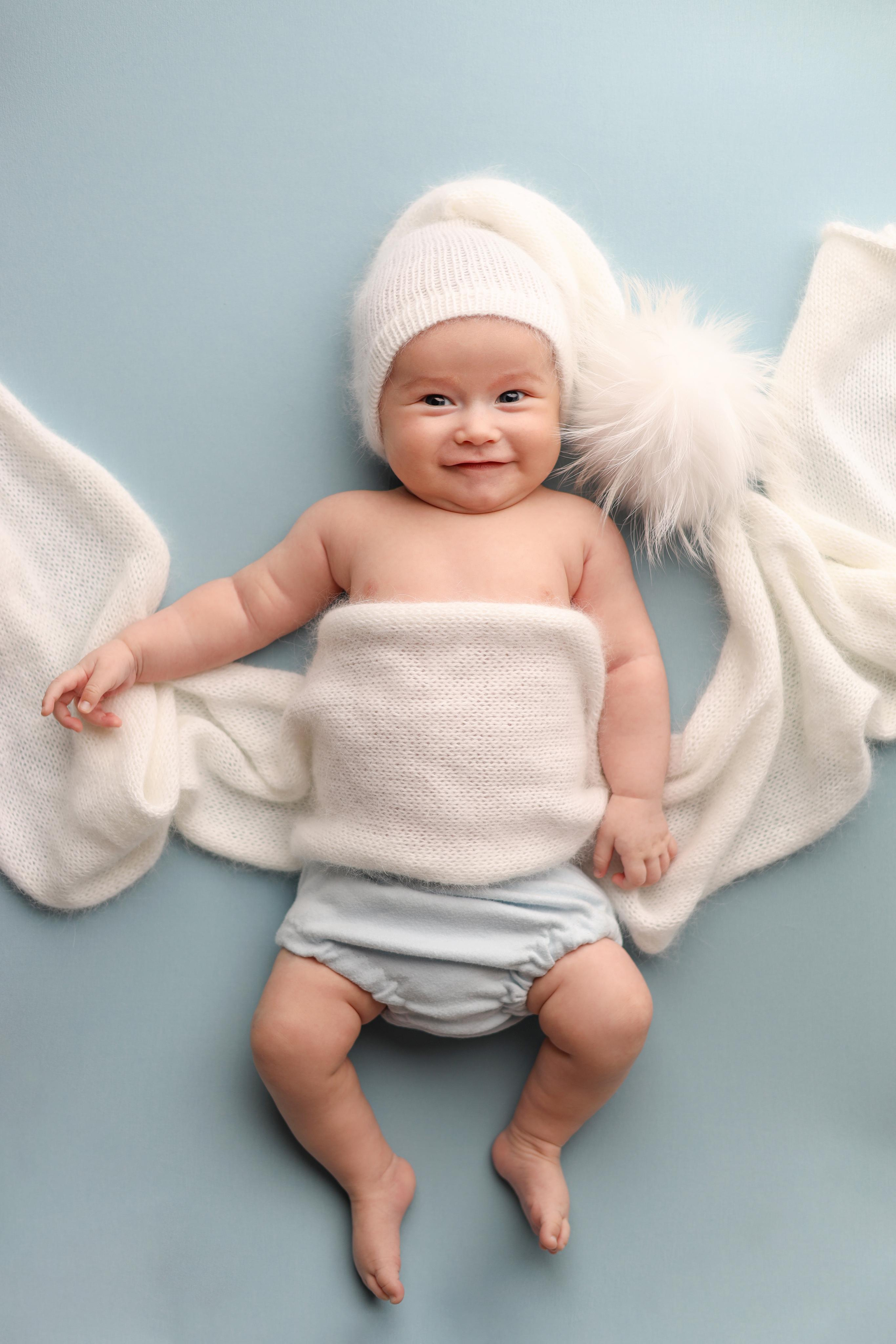 Ньюборн съемка мальчика Левы, 3 месяца. Фотограф новорожденных Москва. Ньюборн фотограф Москва