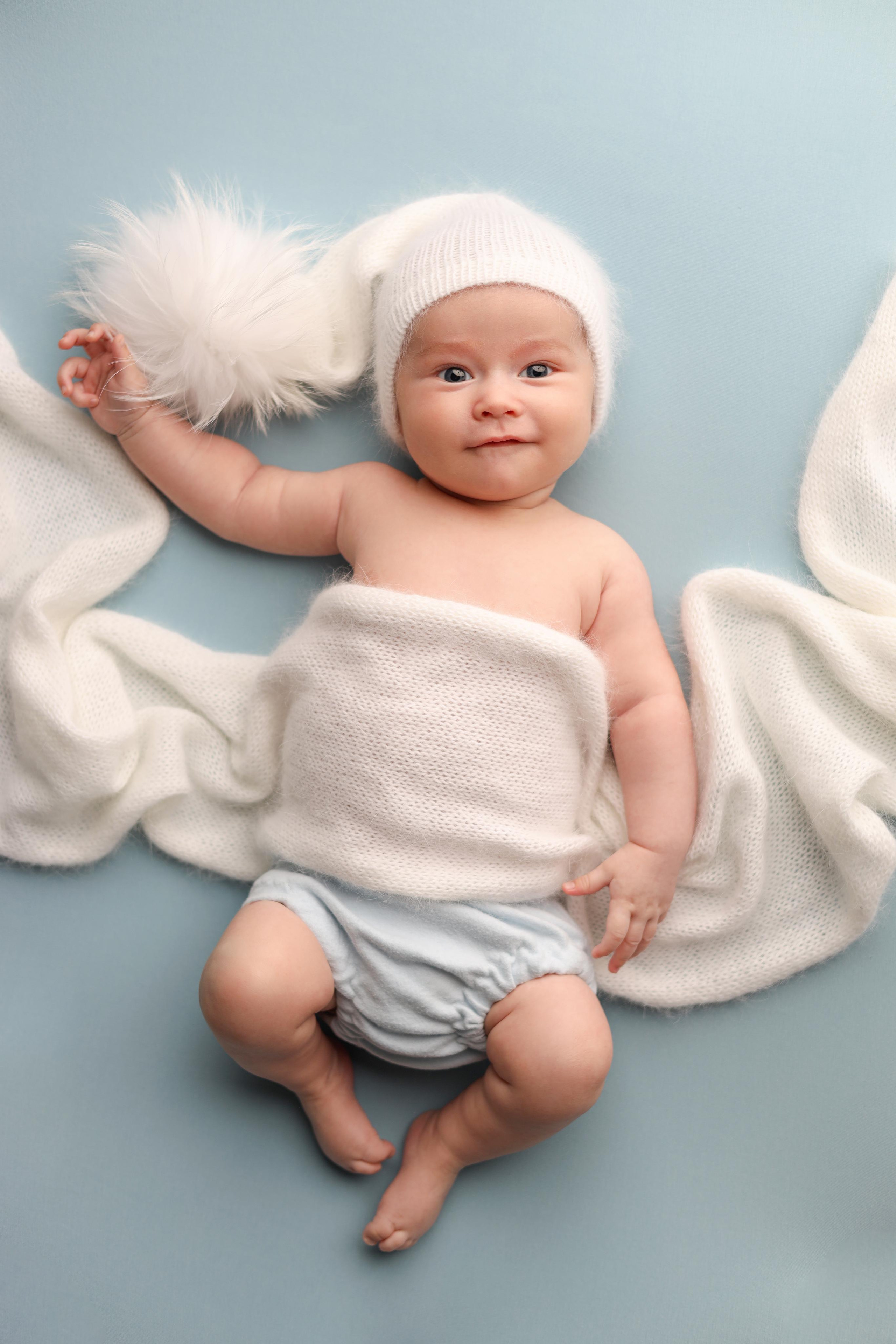 Ньюборн съемка мальчика Левы, 3 месяца. Фотограф новорожденных Москва. Ньюборн фотограф Москва