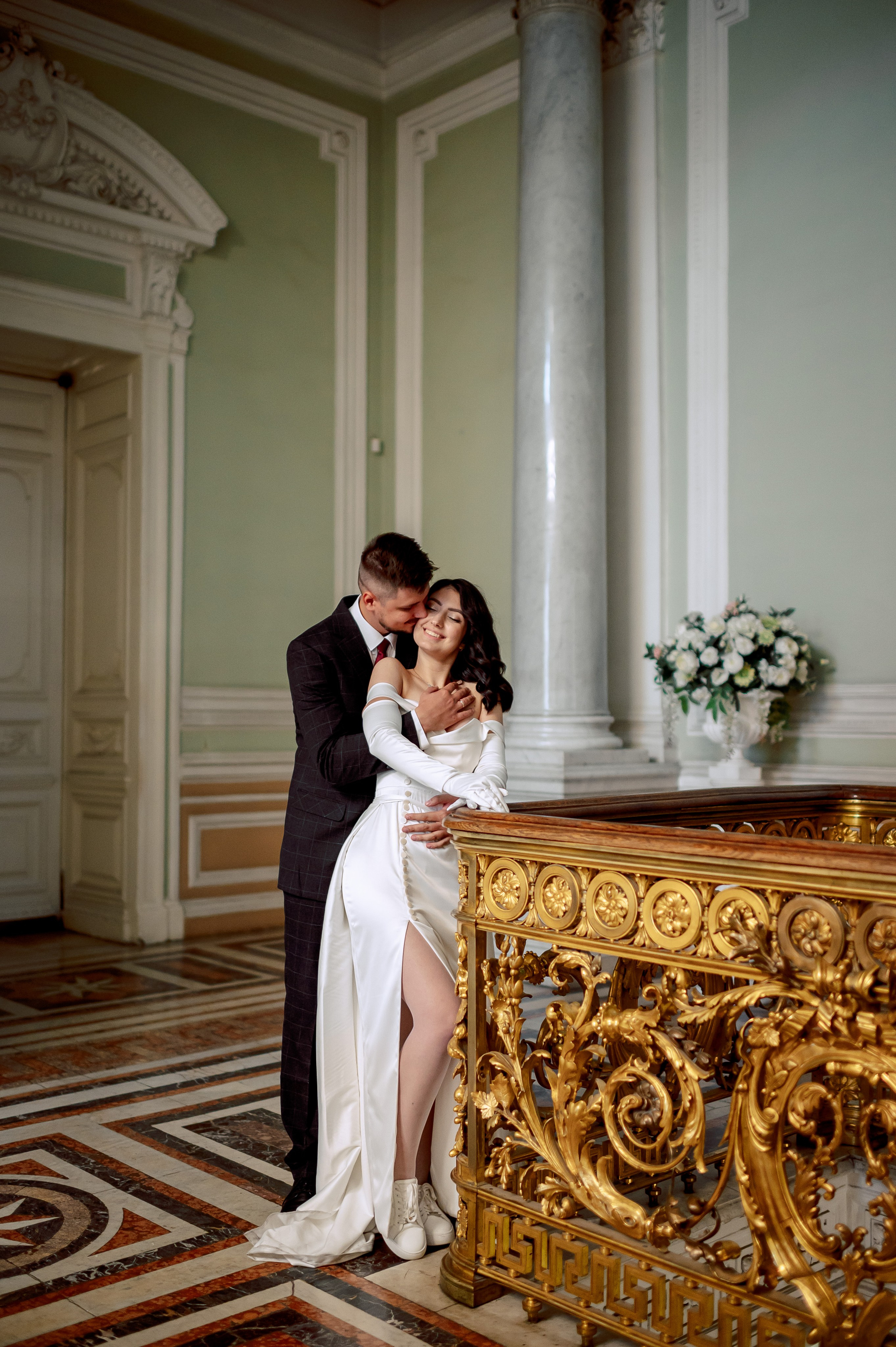 Камерная свадьба в Первом Дворце Бракосочетания №1 на Английской набережной Яны и Евгения. Портретный, семейный и свадебный фотограф в Санкт-Петербурге и в Пушкине Ширяев Денис