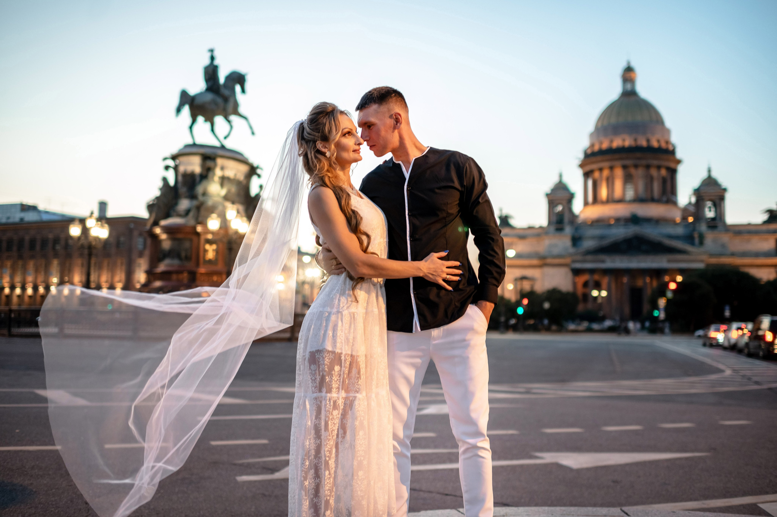Екатерина и Андрей (свадебная фотосессия в вечернем Петербурге). Портретный, семейный и свадебный фотограф в Санкт-Петербурге и в Пушкине Ширяев Денис