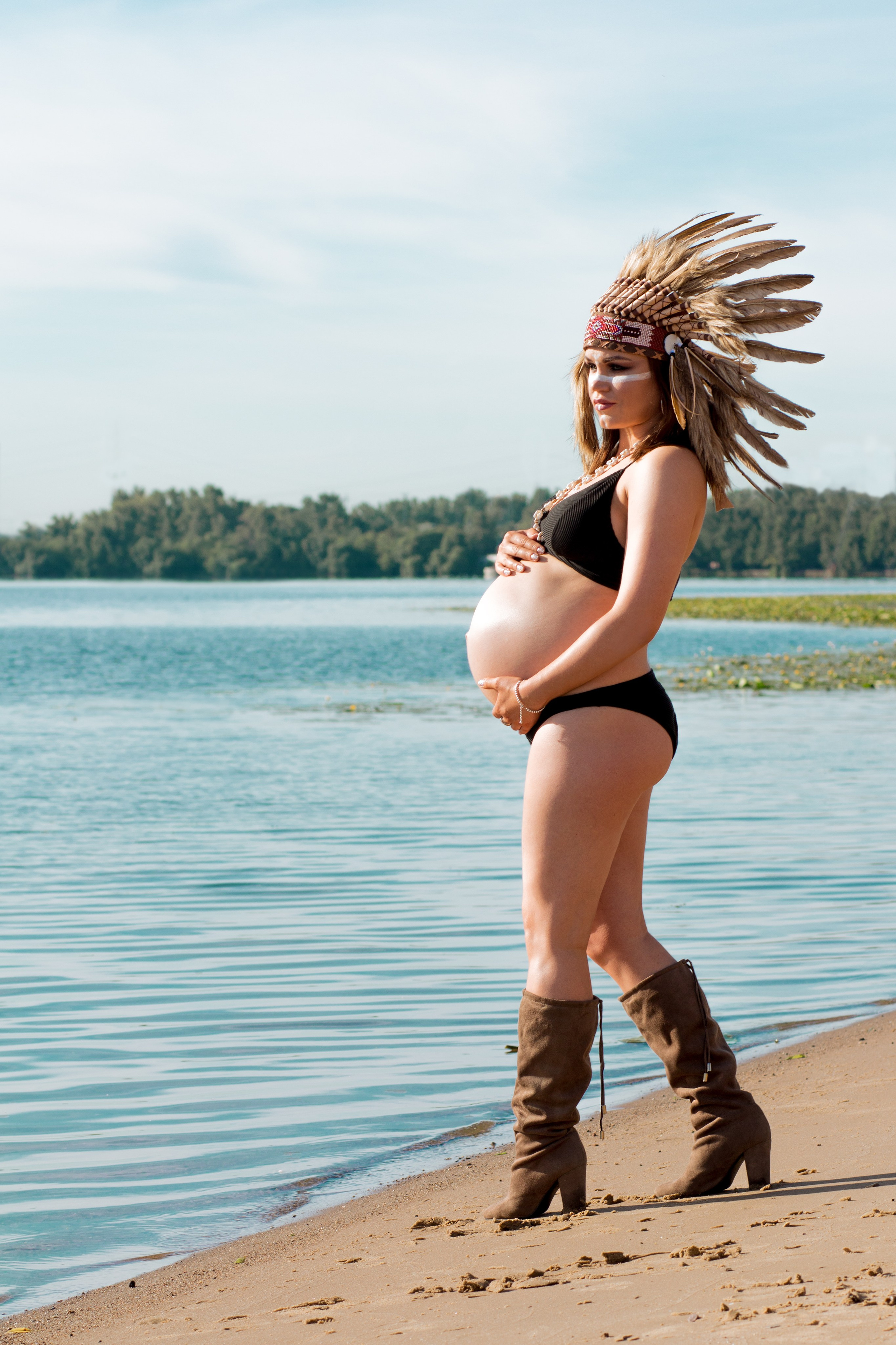 Фотосессия беременности на природе. Профессиональный фотограф в Москве