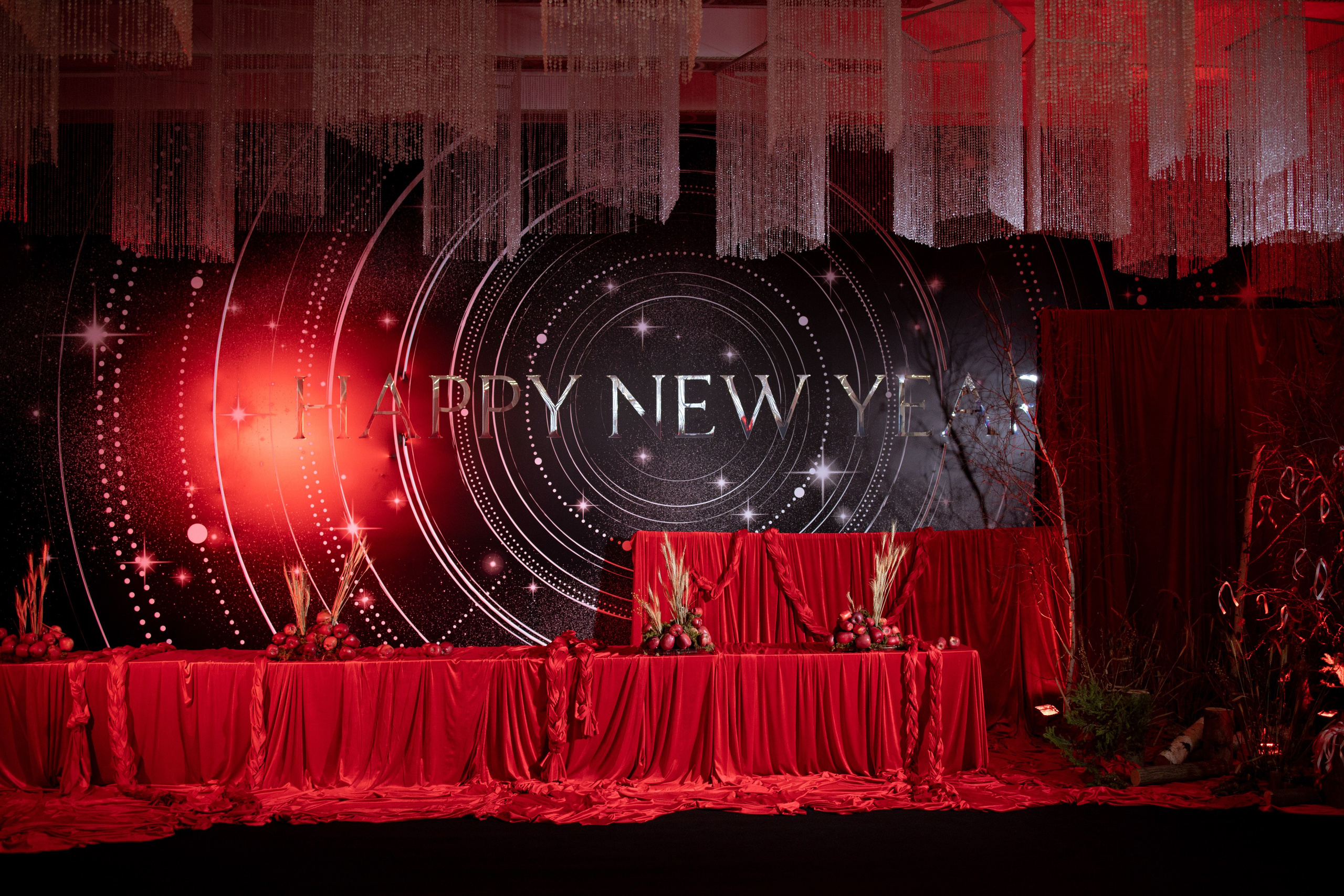 Новогодний корпоратив в фольклорном стиле. Особняк Лемана. Оформление свадеб, декор свадеб Вера Маркова, Москва