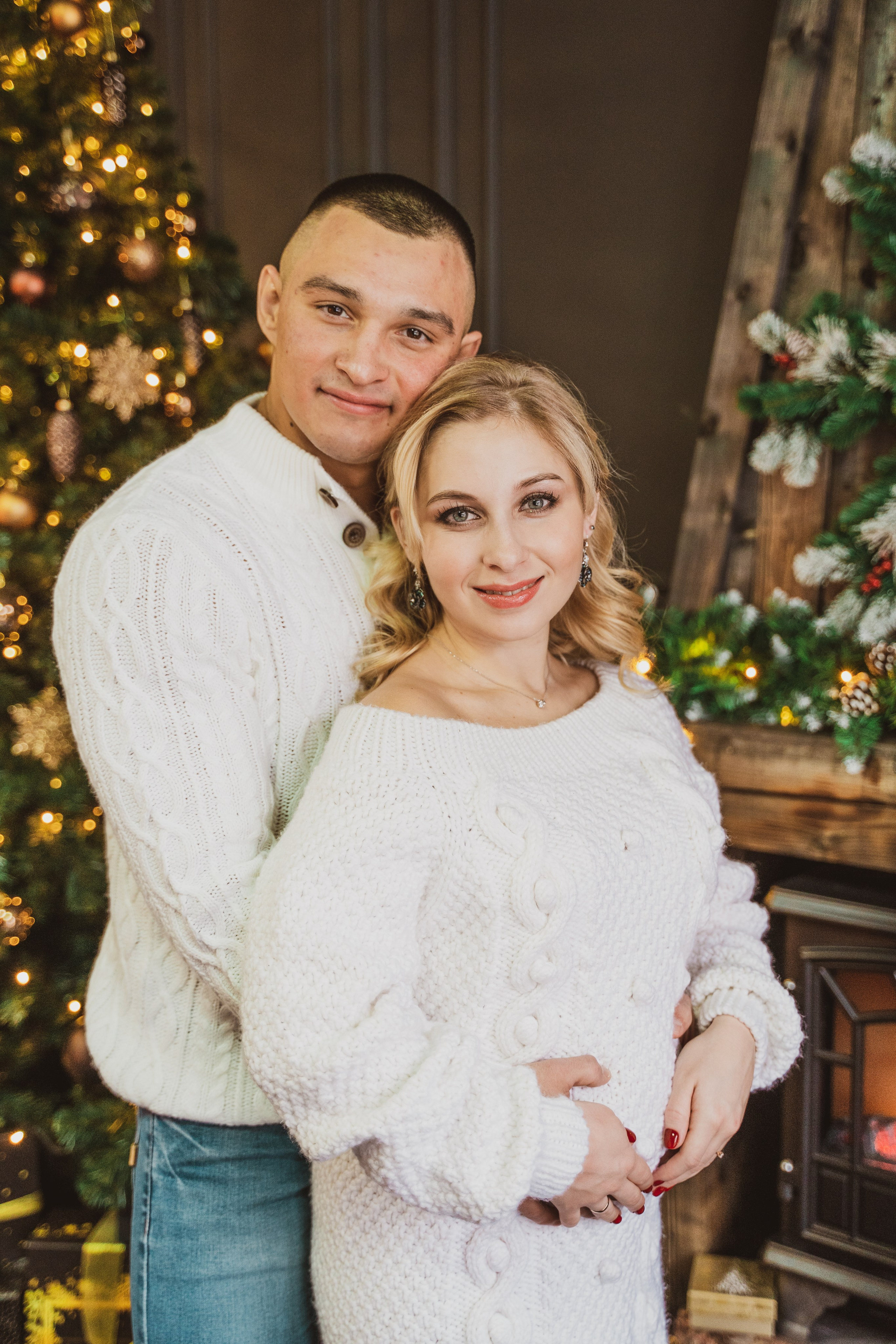 Новогодняя фотосессия беременности в студии. Анна и Кирилл. Свадебный и репортажный фотограф в Уфе| Осетрова Ольга