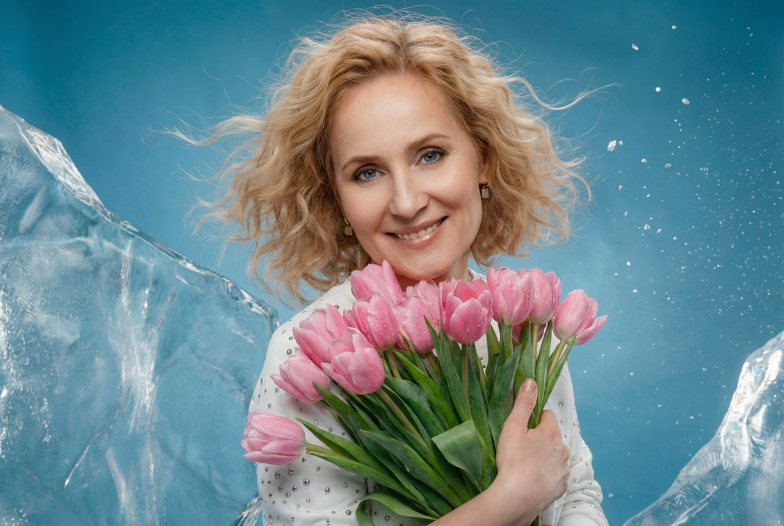 ЛЕД с тюльпанами. Детский и семейный фотограф