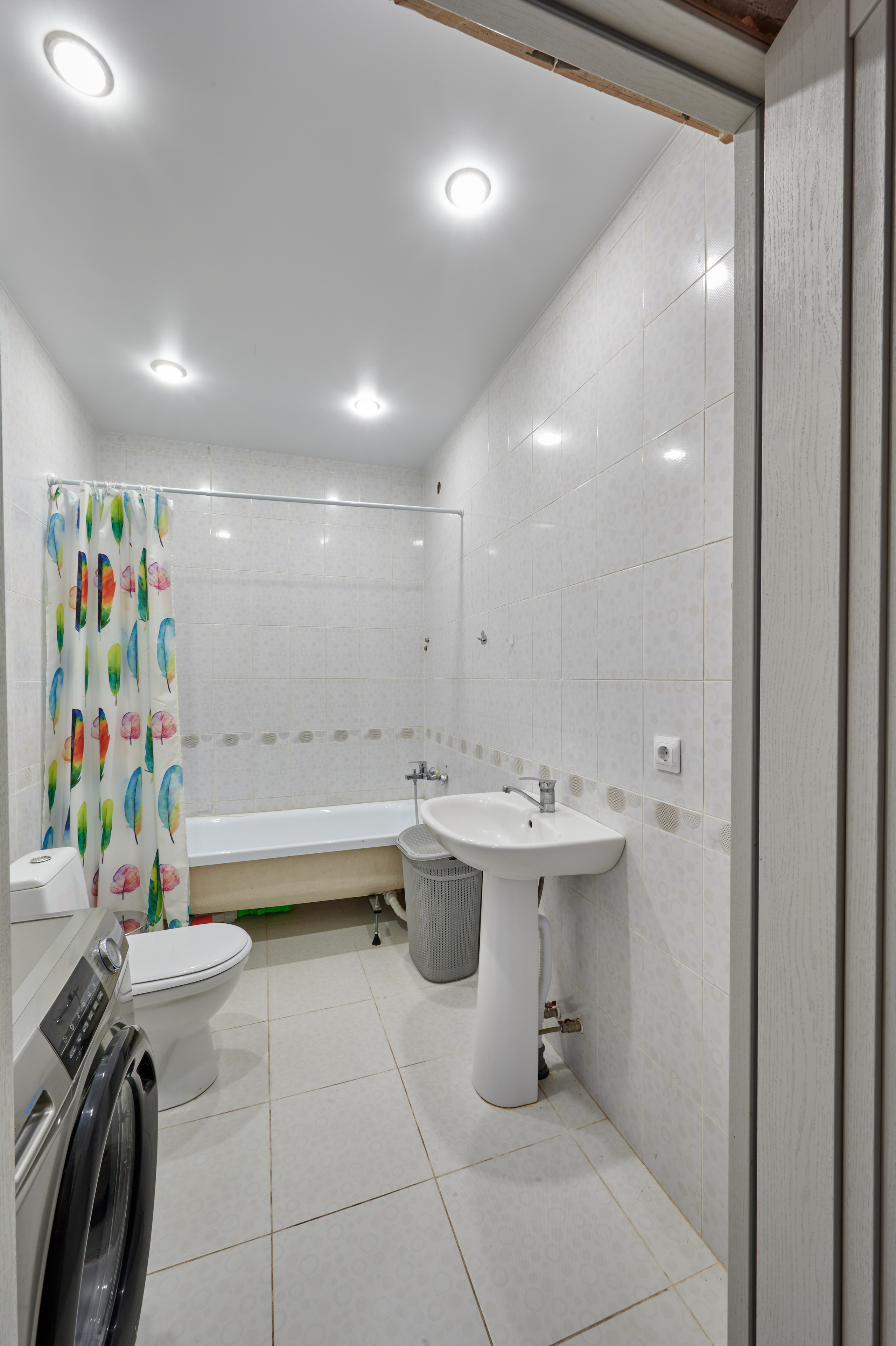 ванная комната светлые обои светлая ванная 