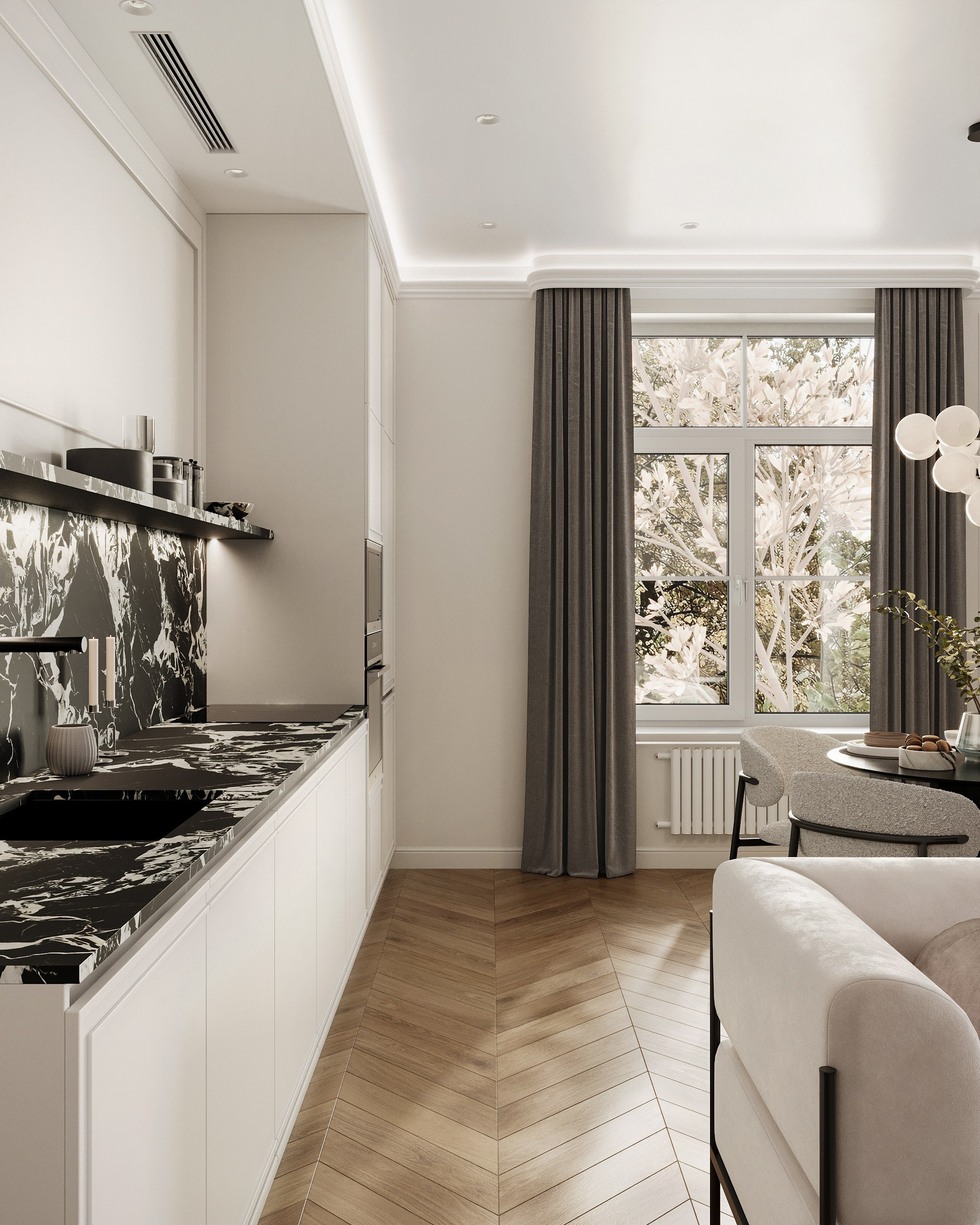 кухня-гостиная, интерьер кухни-гостиной, интерьер гостиной, дизайнер интерьера, дизайн интерьера Санкт-Петербург, дизайнер интерьера, дизайнер интерьеров, дизайн СПБ