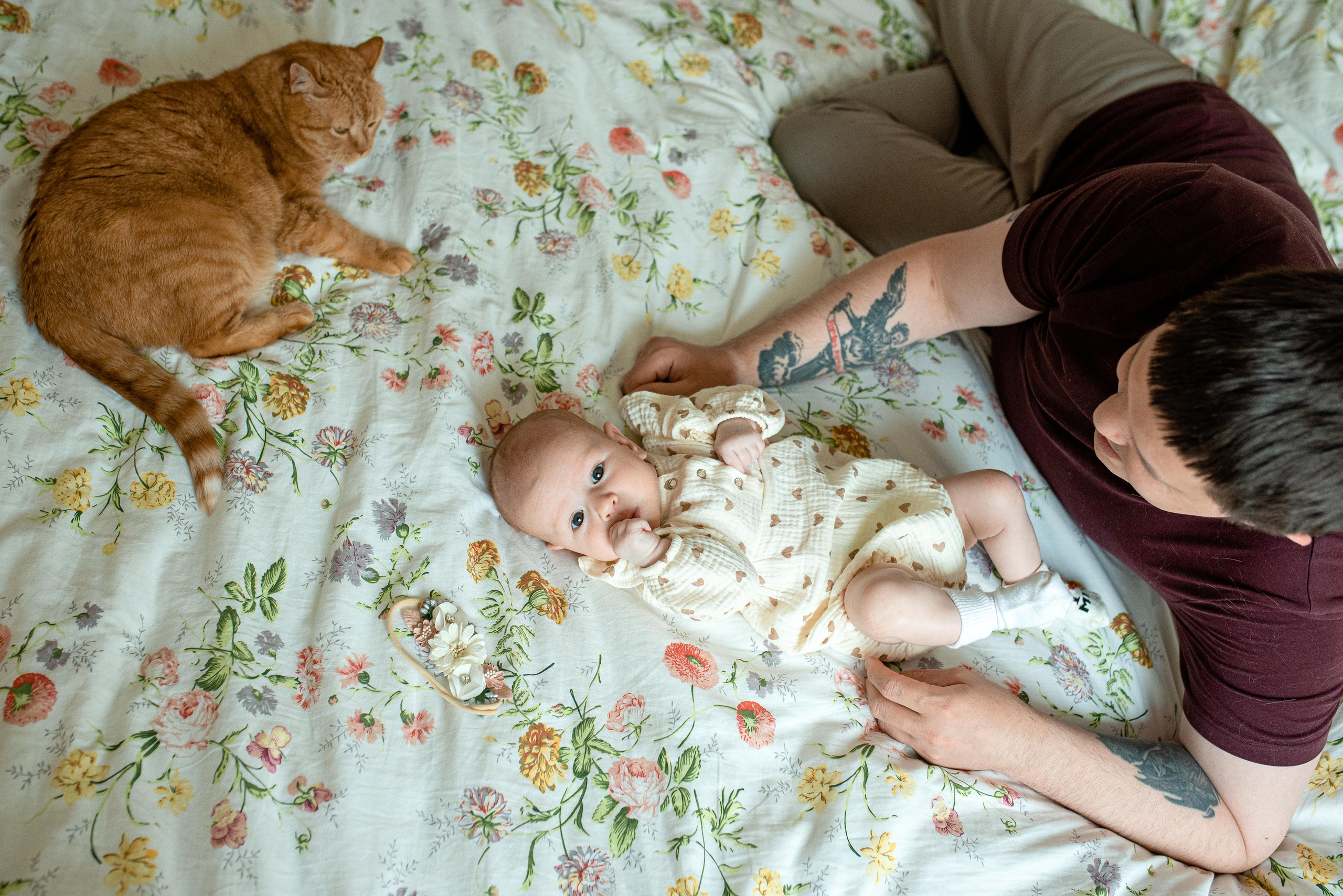 Мария, 3 месяца (домашняя фотосессия в стиле Lifestyle). Фотограф новорожденных в Екатеринбурге Лена Ильина