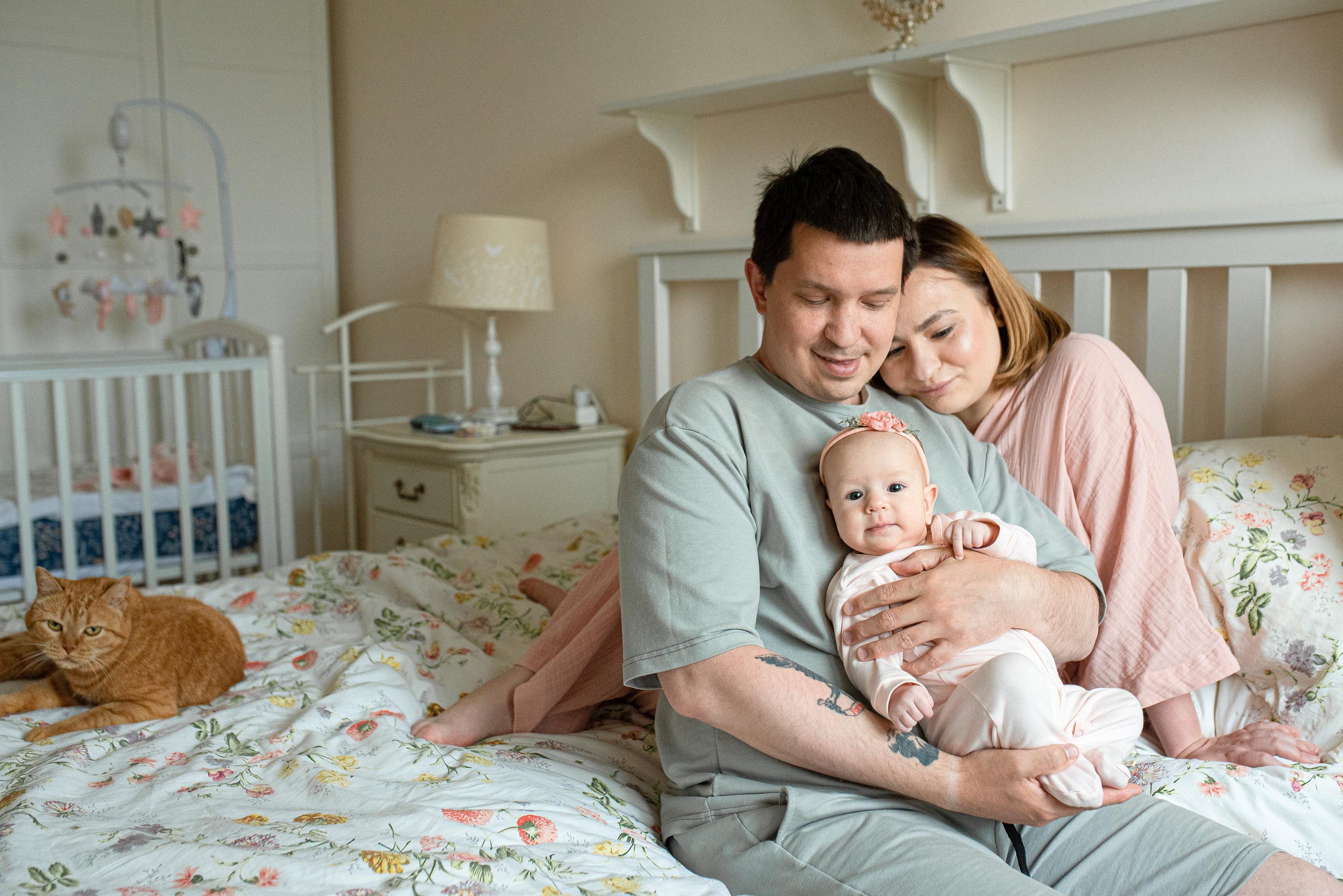 Мария, 3 месяца (домашняя фотосессия в стиле Lifestyle). Фотограф новорожденных в Екатеринбурге Лена Ильина