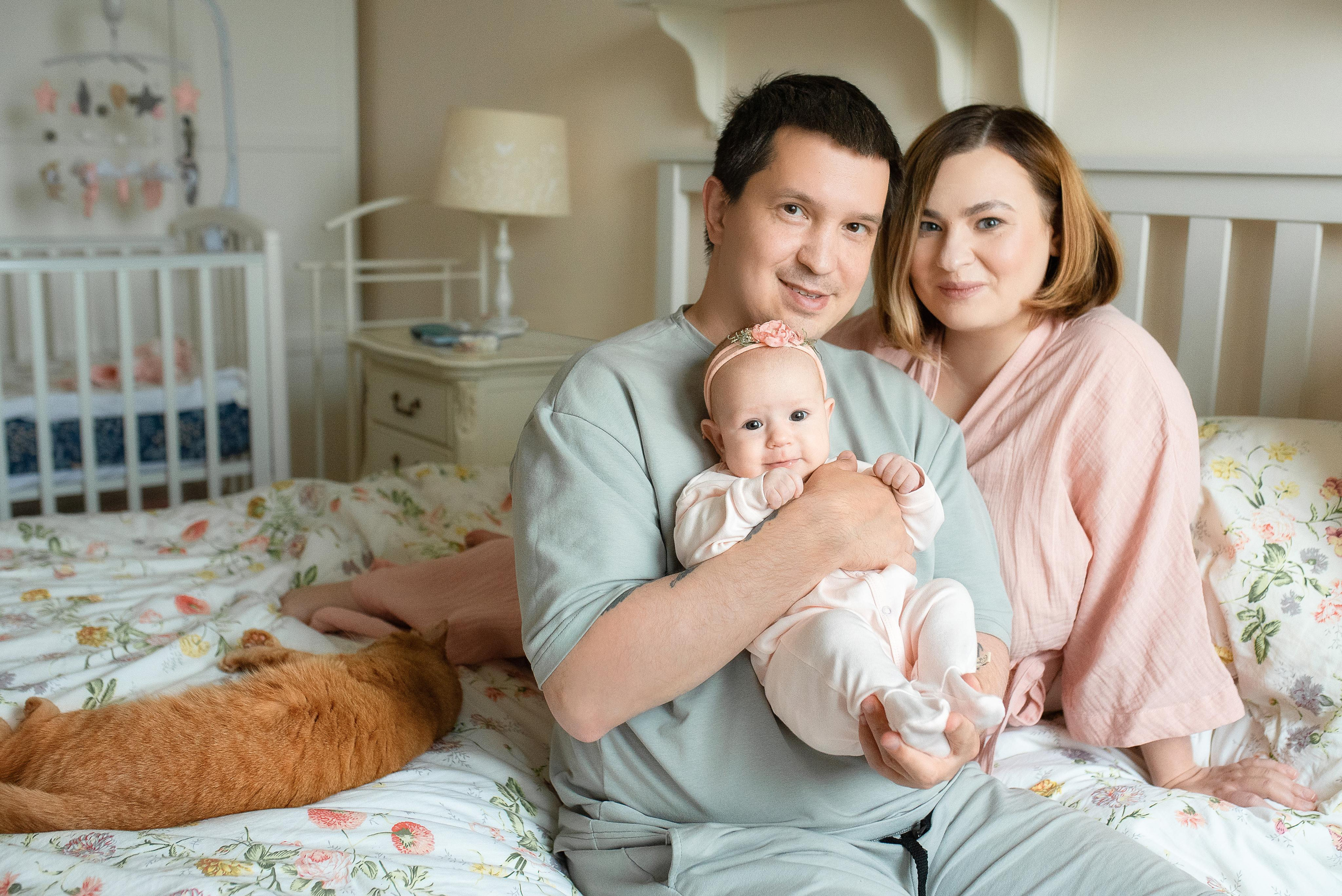 Мария, 3 месяца (домашняя фотосессия в стиле Lifestyle). Фотограф новорожденных в Екатеринбурге Лена Ильина