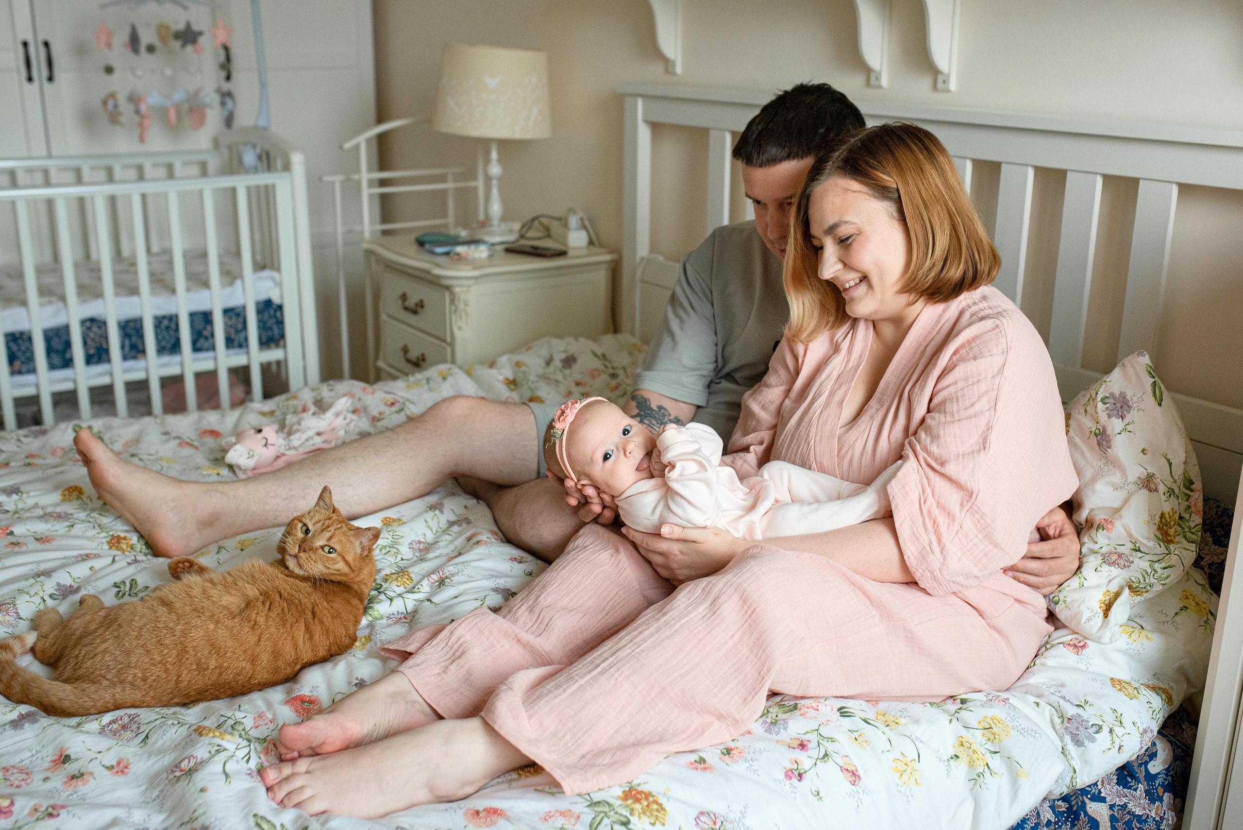 Мария, 3 месяца (домашняя фотосессия в стиле Lifestyle). Фотограф новорожденных в Екатеринбурге Лена Ильина