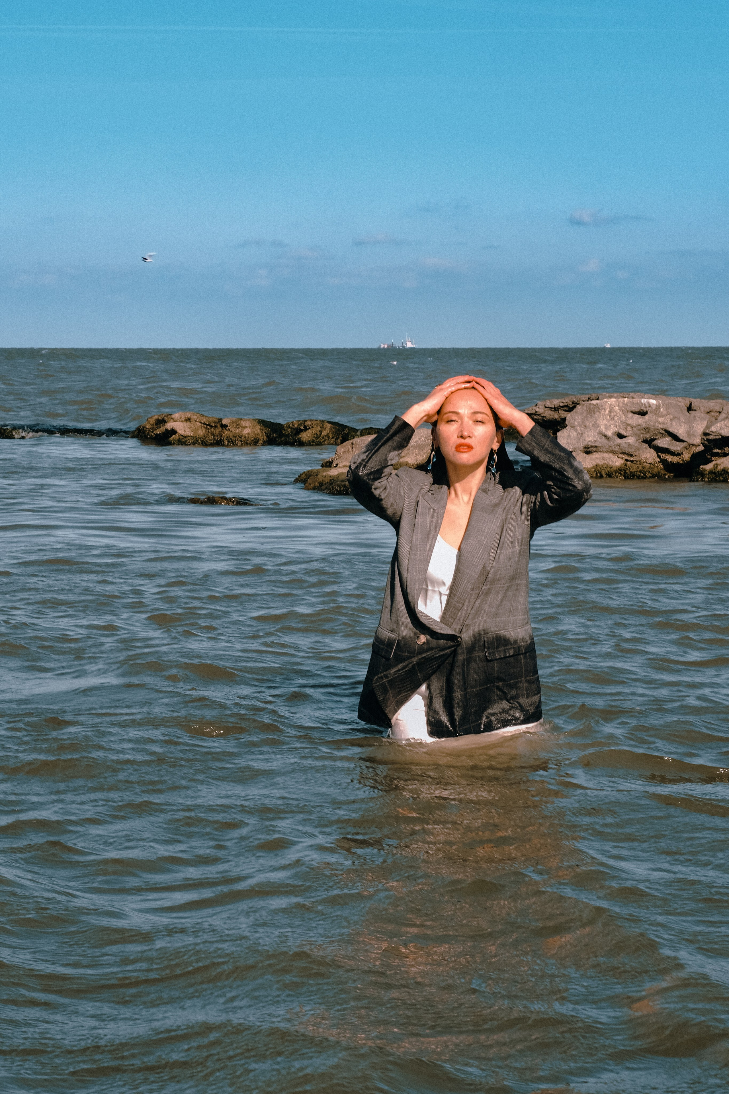 Съемка Джама в море. Контент-фотограф в Махачкале. Марина