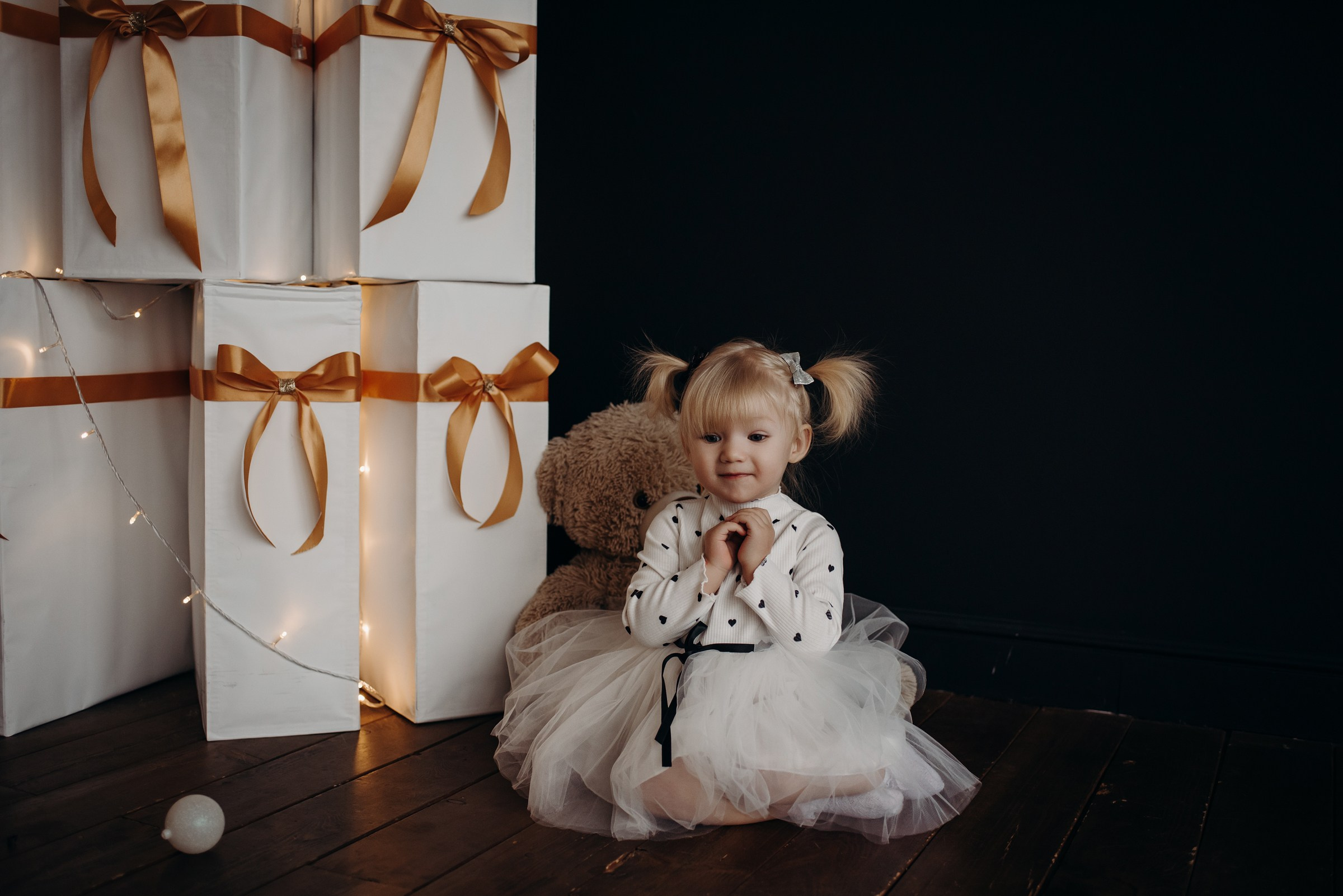 семейная новогодняя фотосессия в фотостудии