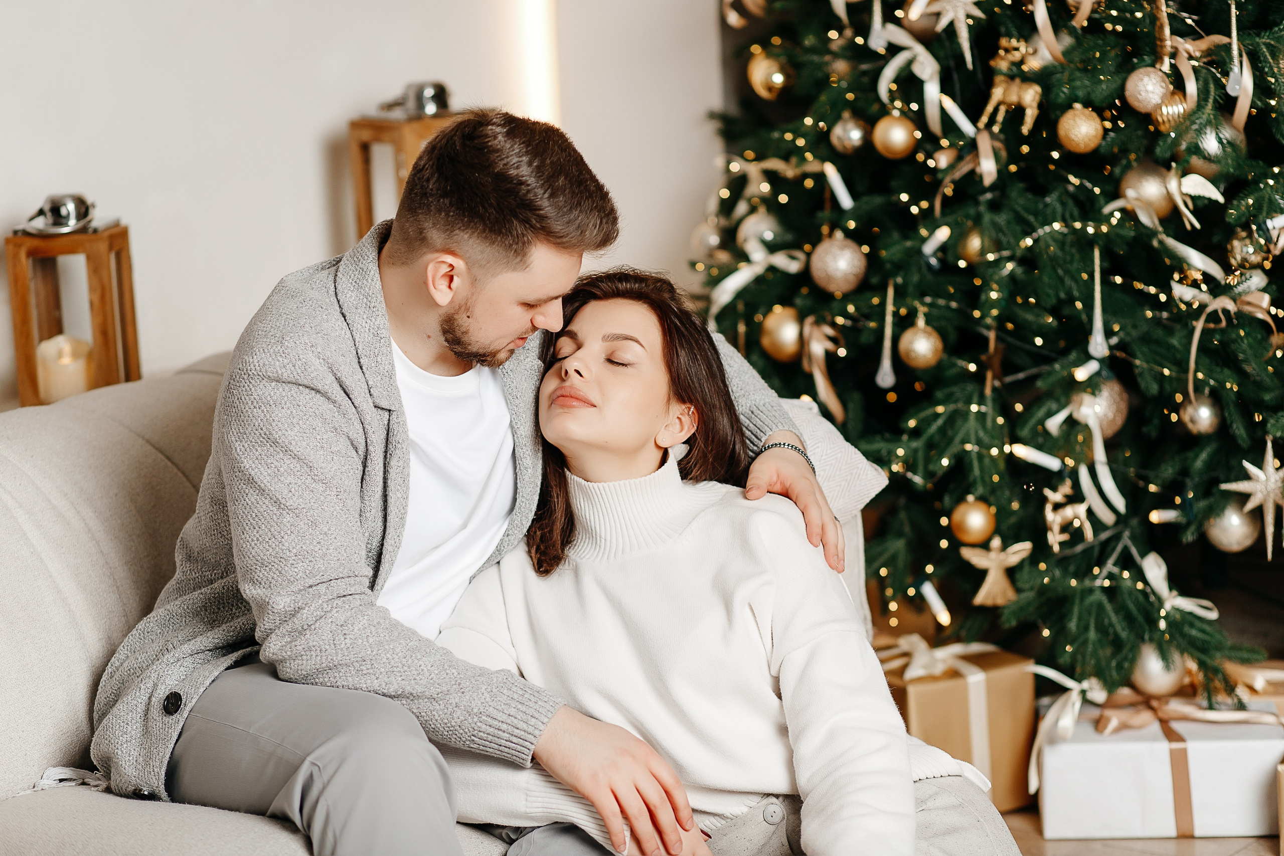 Новогодняя фотосессия для влюбленных в Московской фотостудии. Фотограф в Подольске — Мария Бучнева