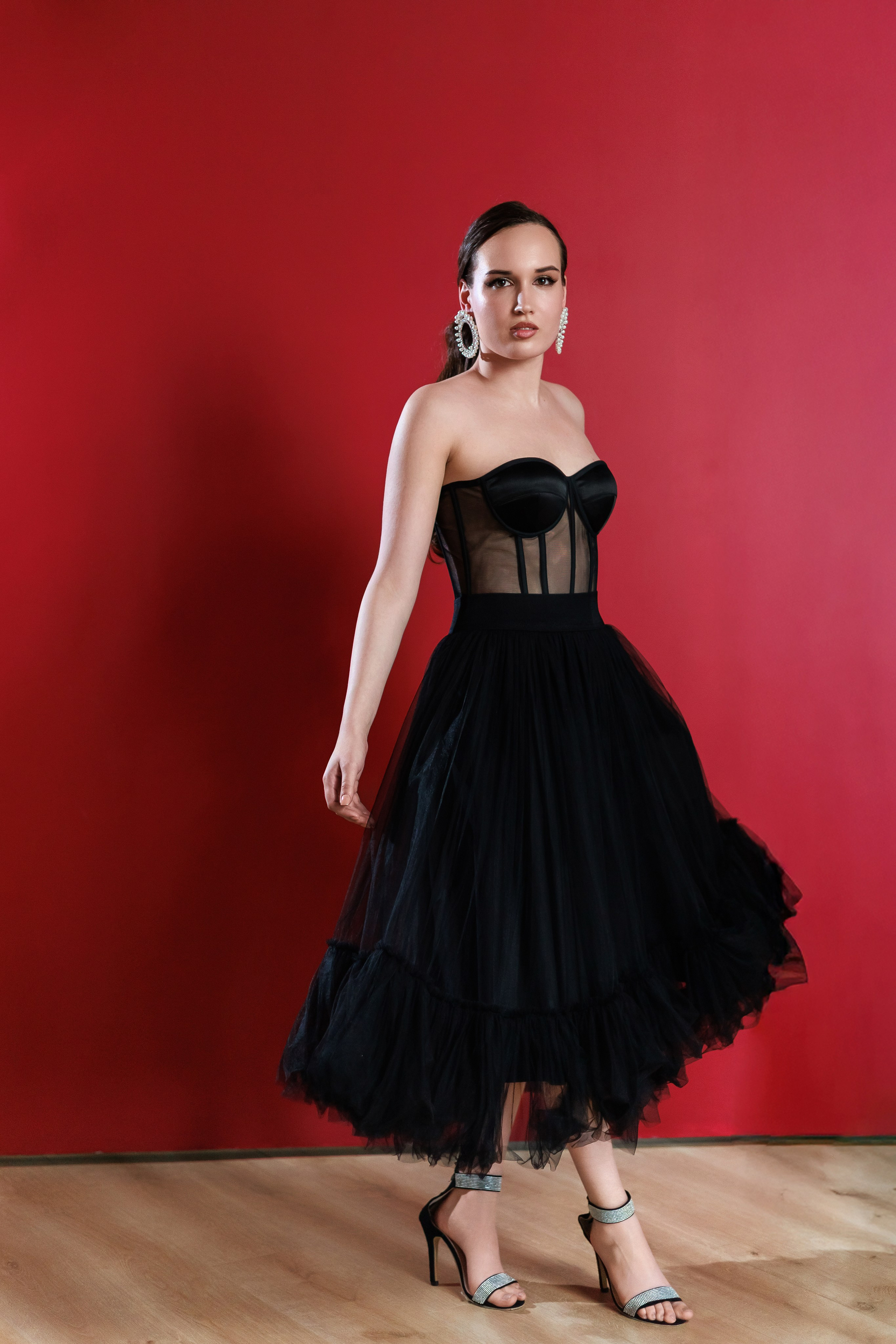 Комплект юбка из фатина + корсет на шнуровке. Размер 44