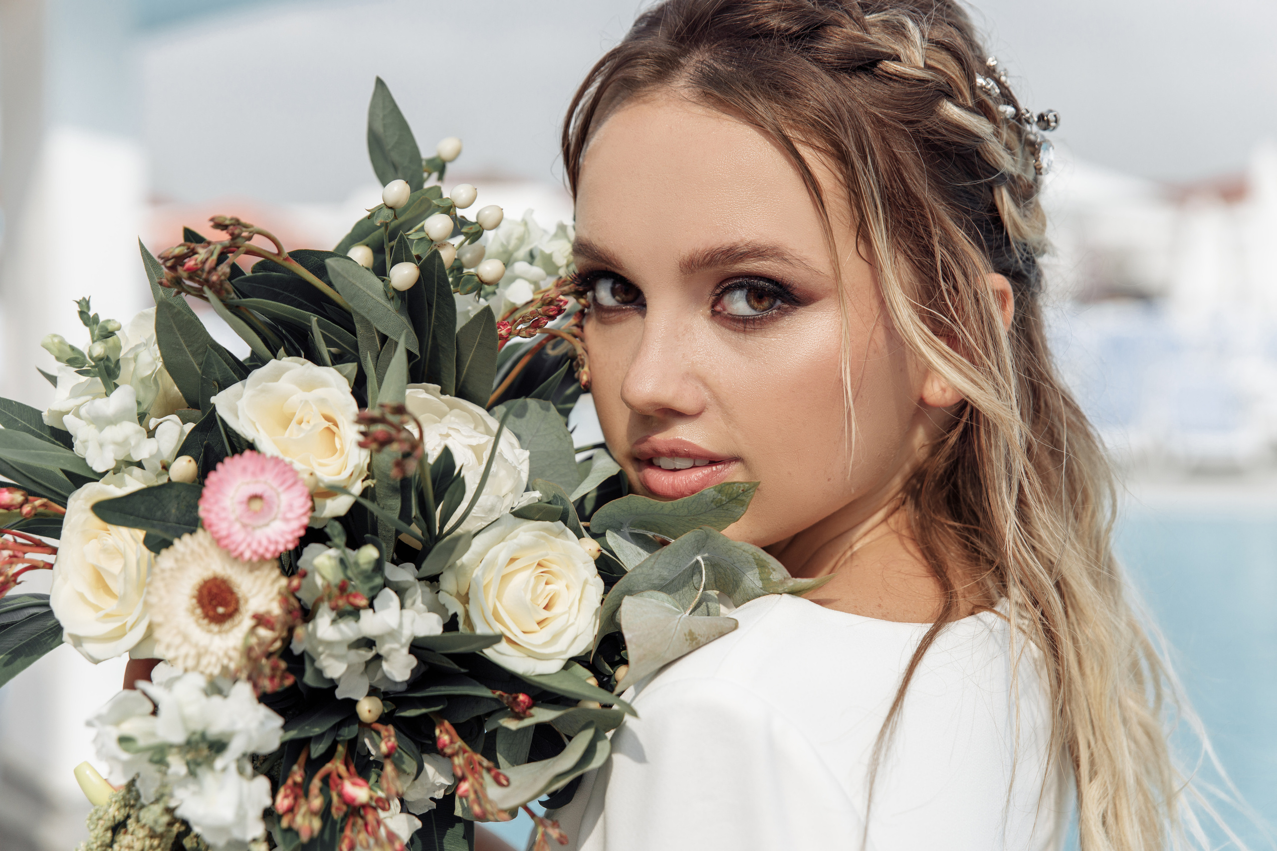 Мирза и Алина в Санторини. Миленина Юлия Свадебный и семейный фотограф в Краснодаре