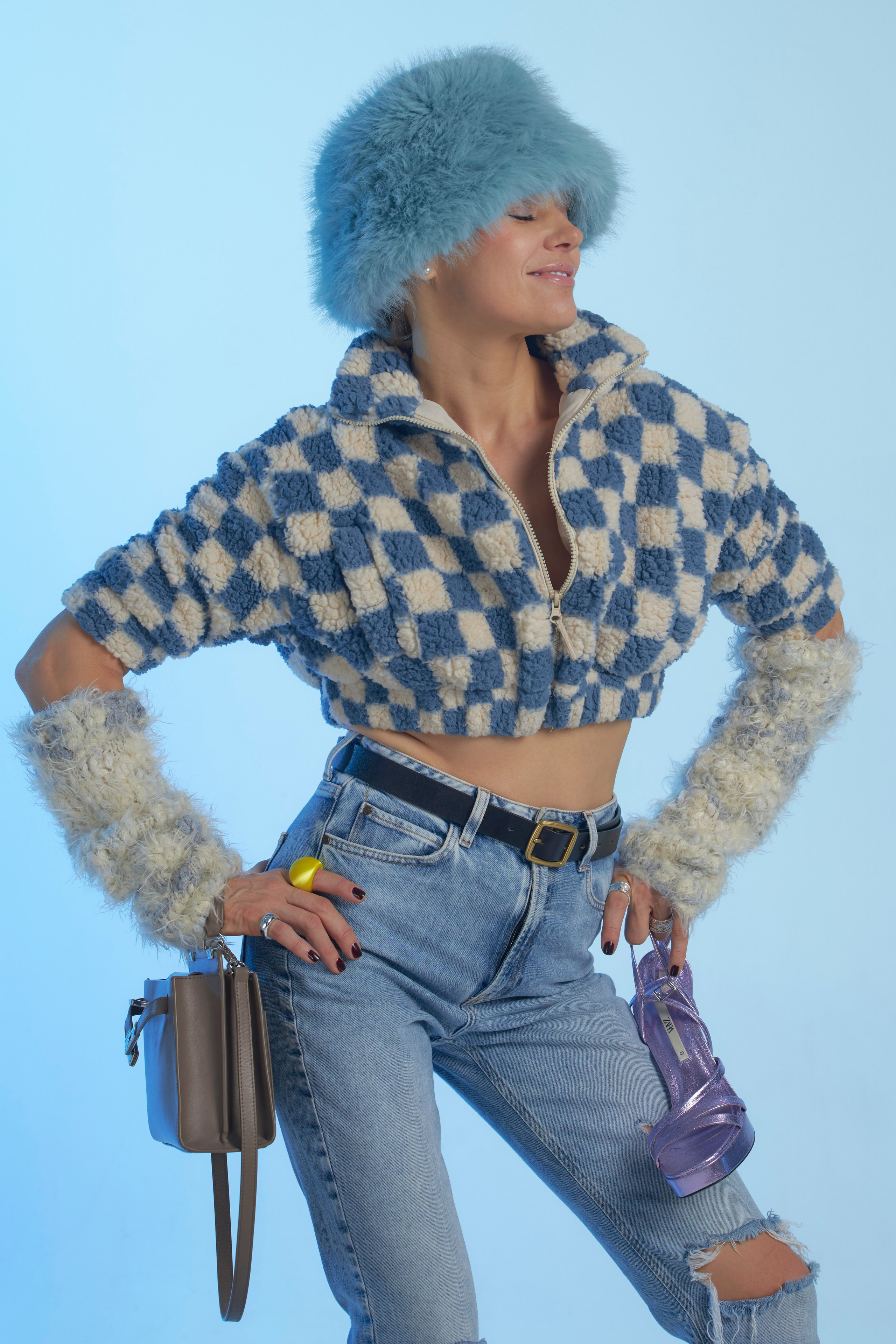 Фотосессия в студии с цветным светом. Анна Потявина. Фотограф Москва