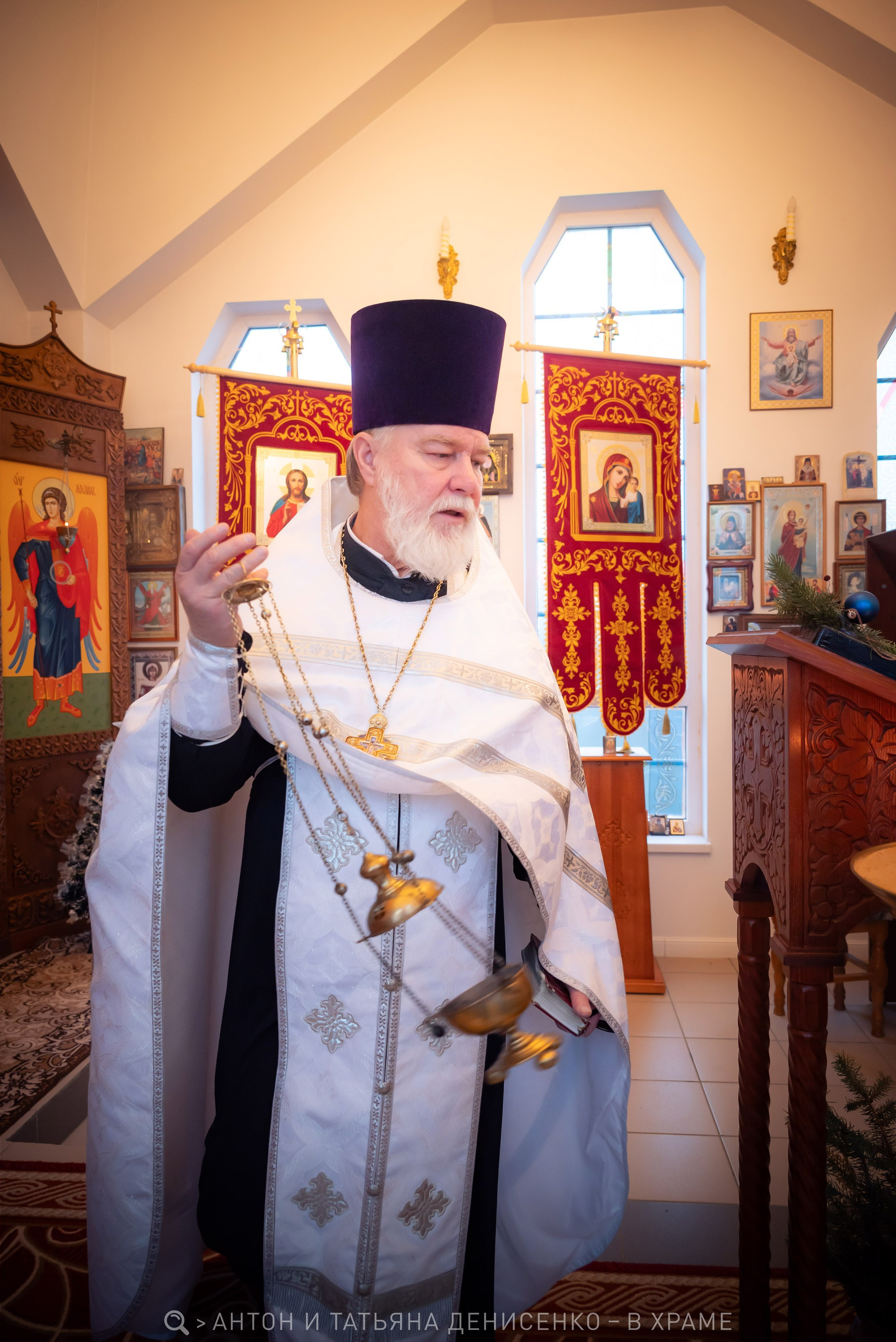 Храм Архистратига Михаила, х. Михайловский. Всенощное бдение. Антон и Татьяна Денисенко — В храме