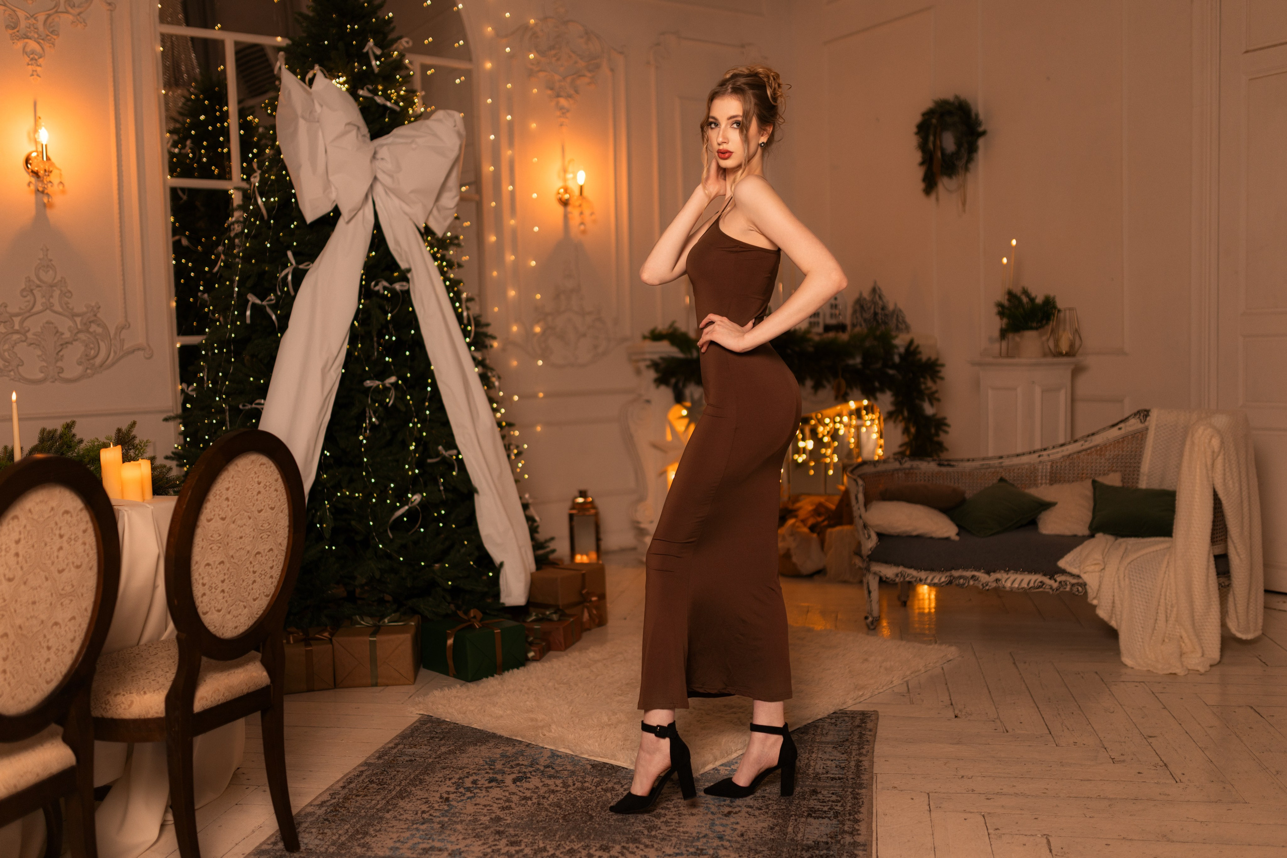 Студийная вечерняя съемка с Ксенией в интерьере