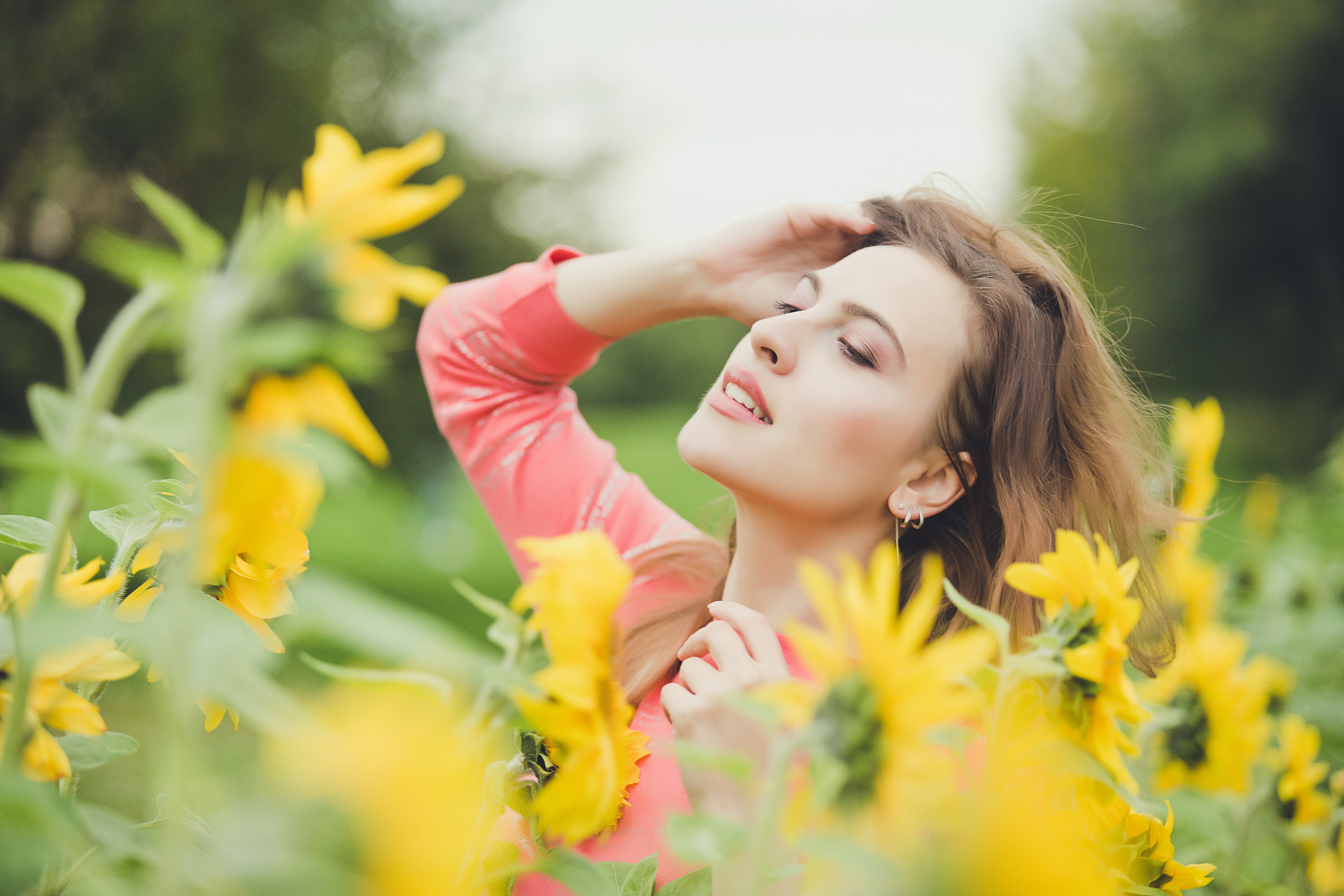 Фотосессия в подсолнухах