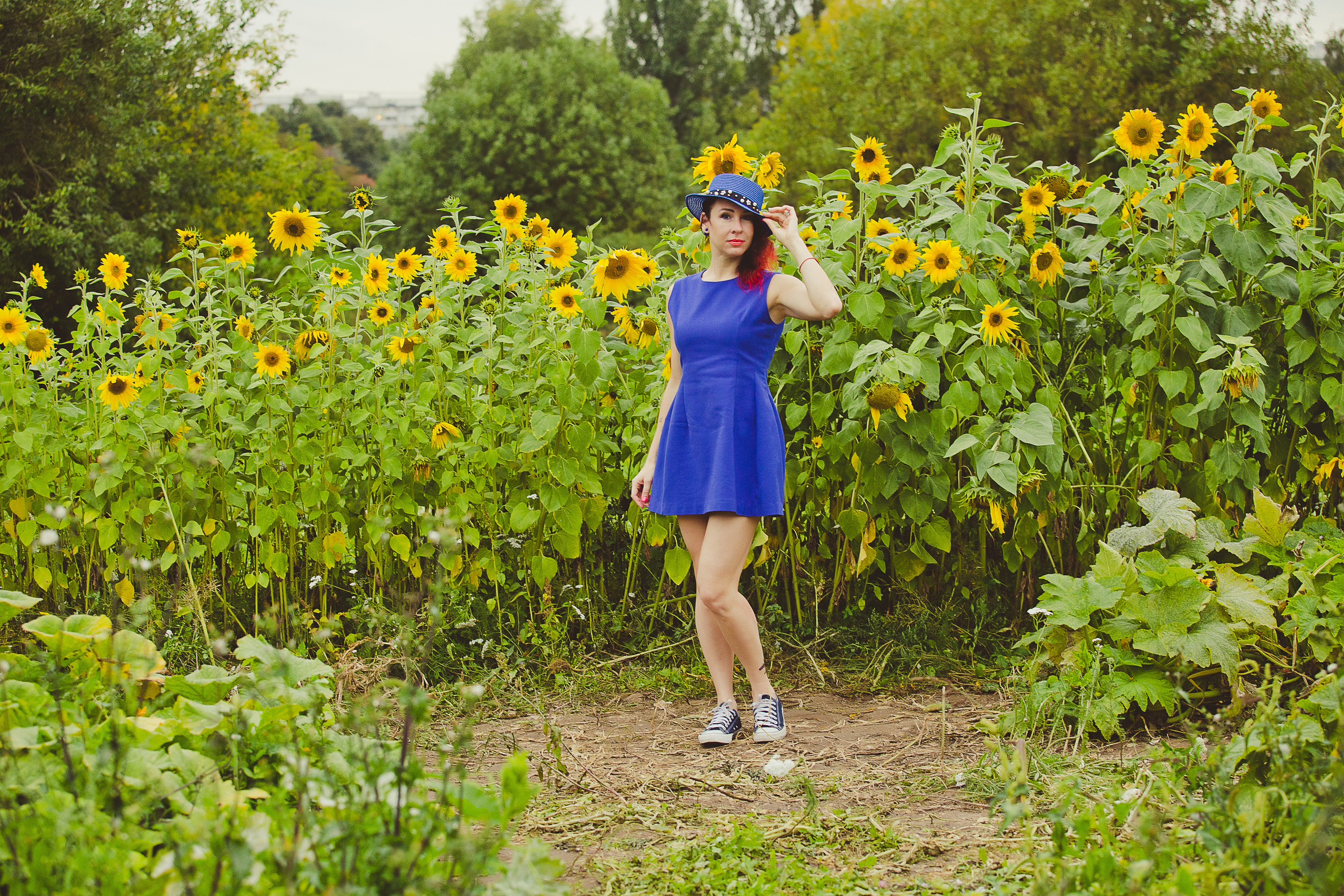 Фотосессия в подсолнухах