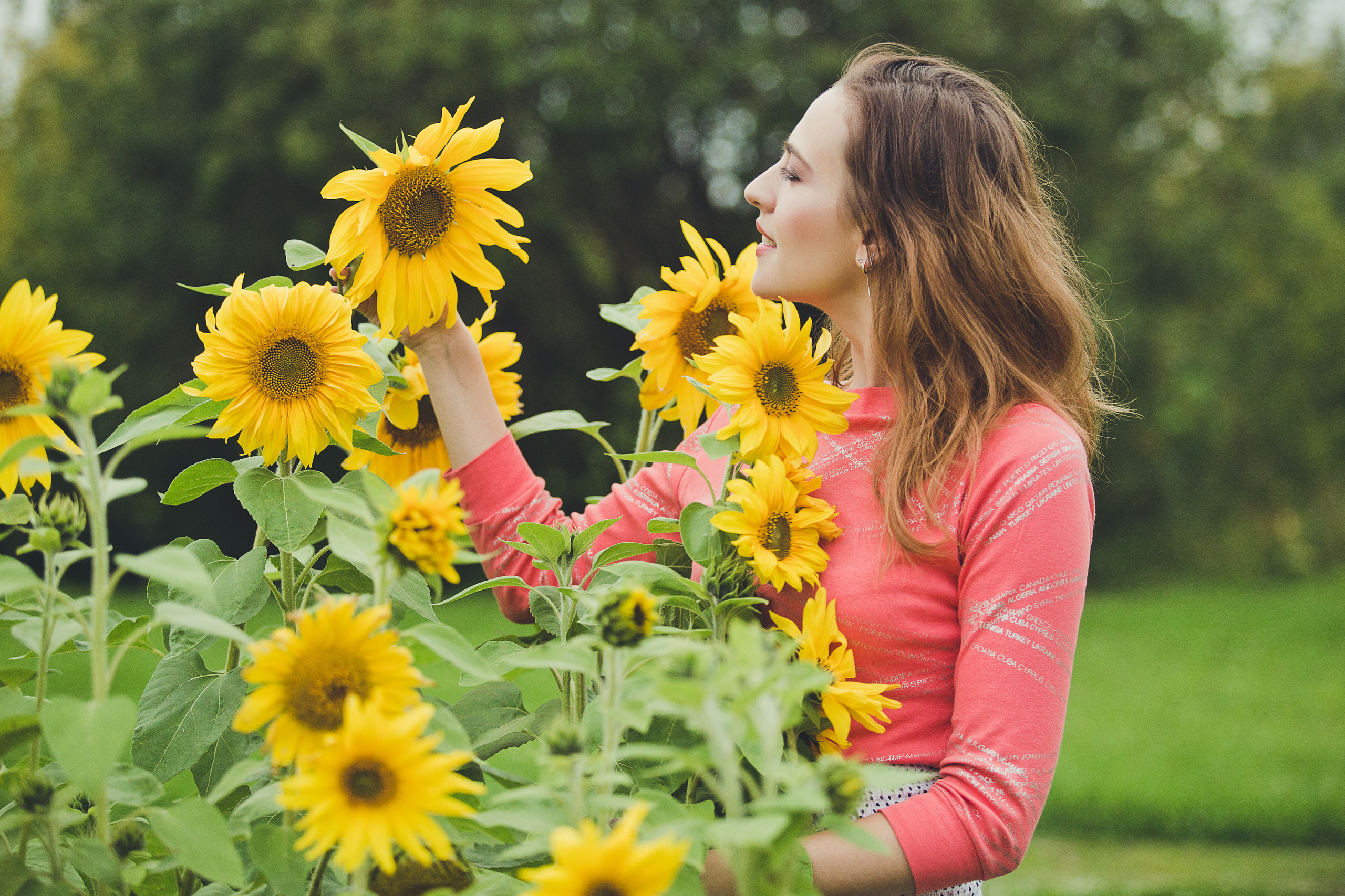 Фотосессия в подсолнухах