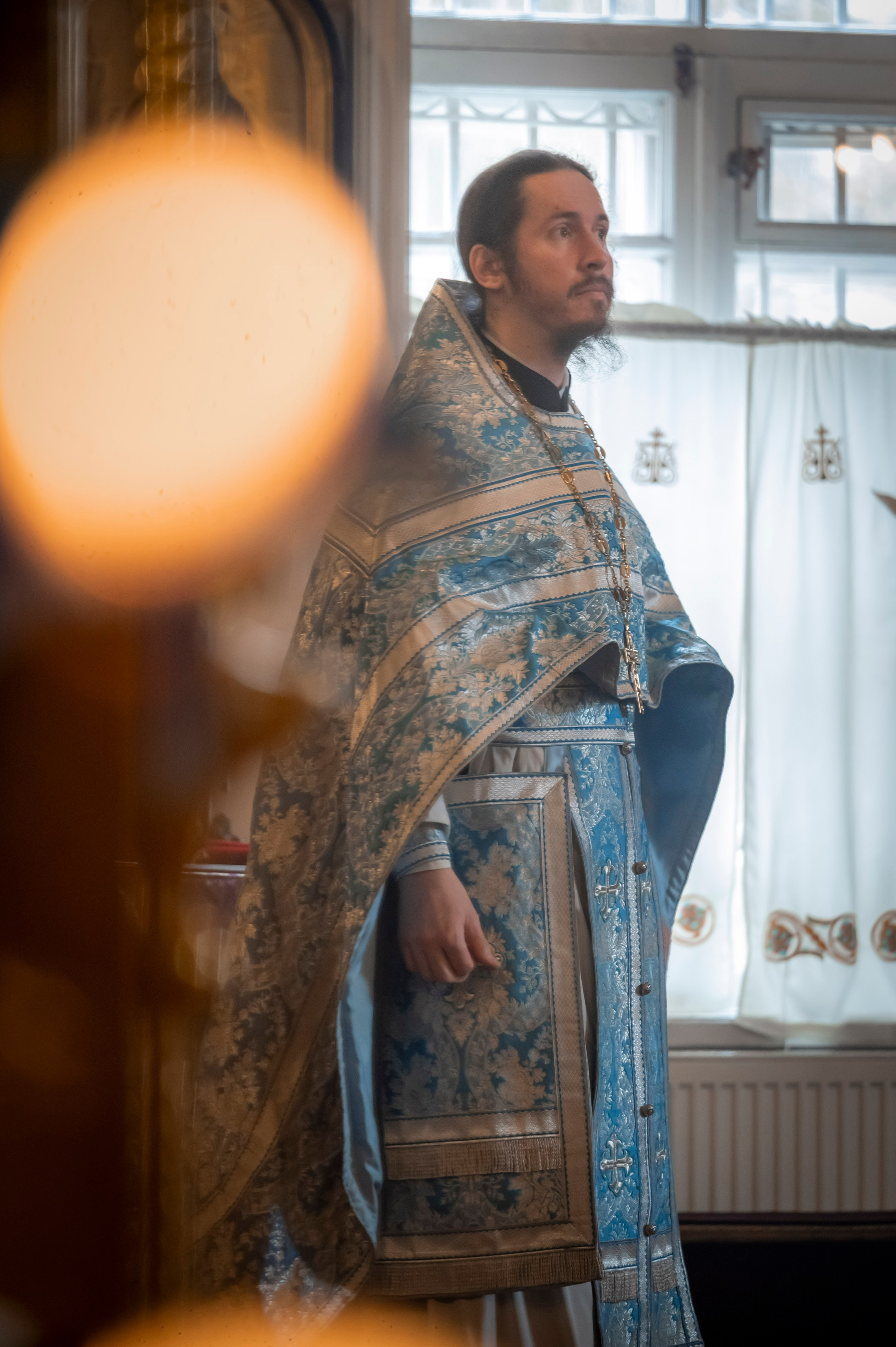 Богородский храм. Благовещение. Божественная Литургия. Антон и Татьяна Денисенко — В храме