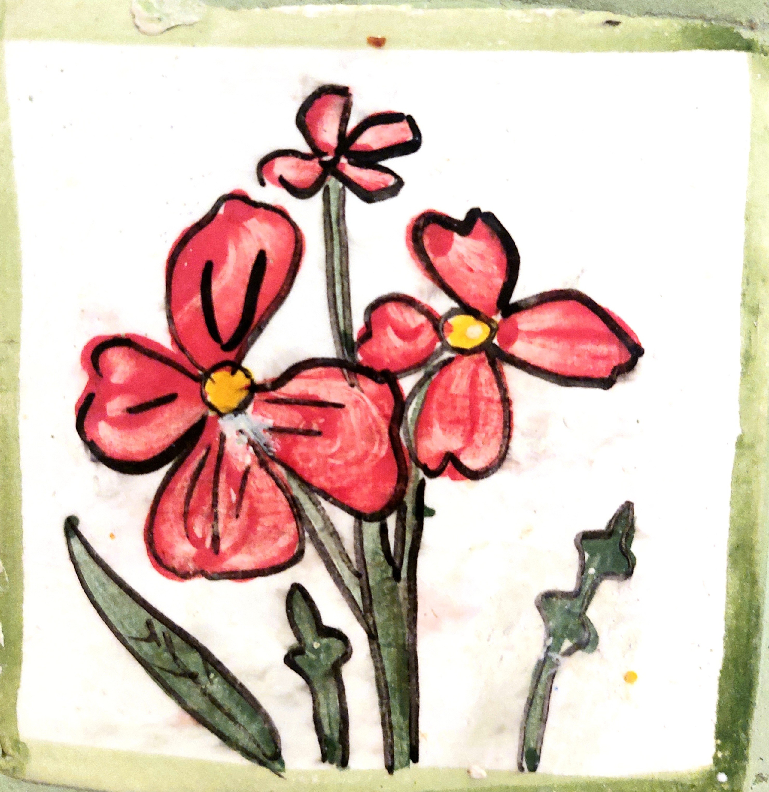 Много плиток-цветочков. Керамика с историей. Елена Рогалёва