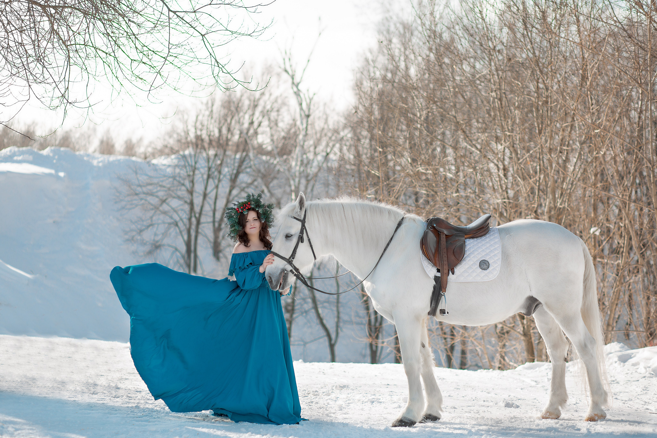 Елена и Воробей. Фотосессия с лошадьми в Нижнем Новгороде