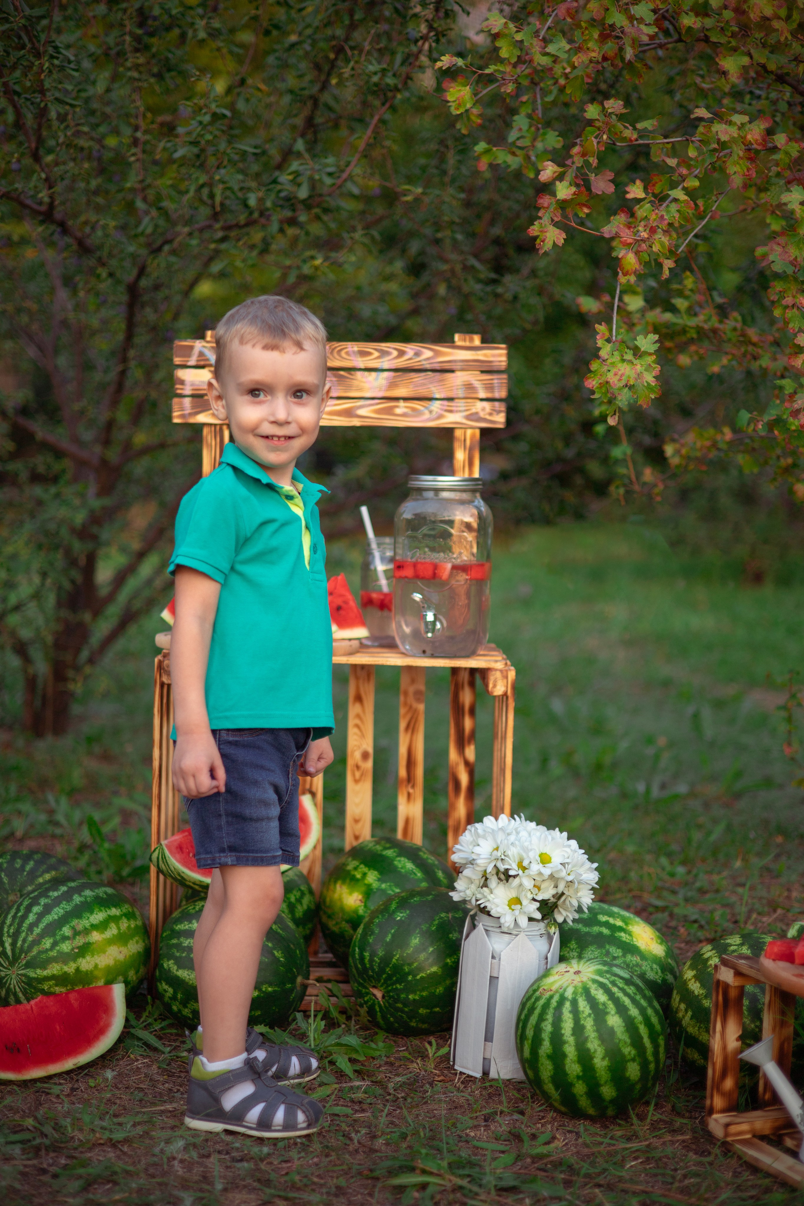 Полина и Даня арбузы. Семейный и детский фотограф в Михайловке Татьяна Лестьева
