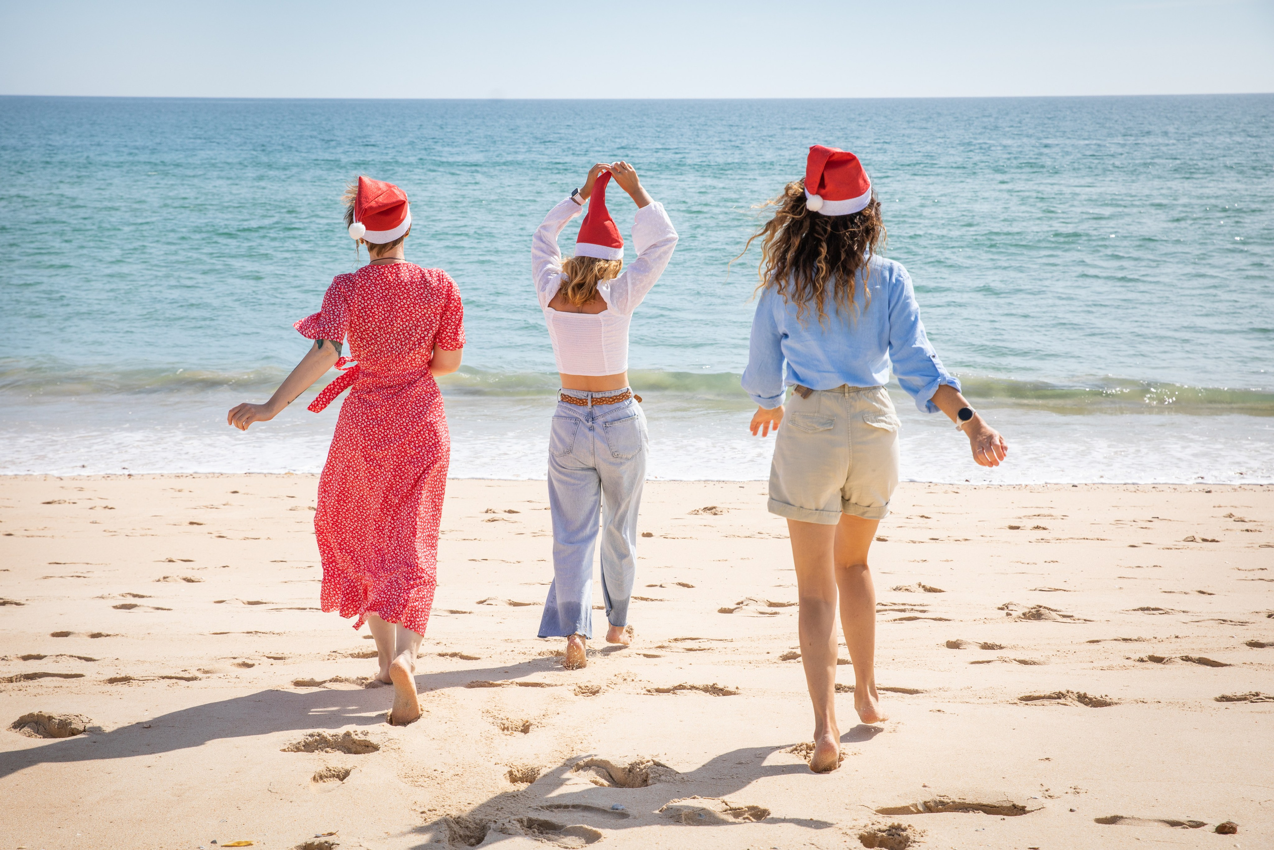 Girls on the beach. Fun photo session
